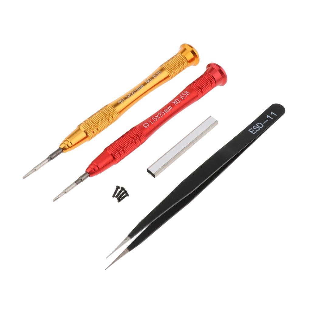 For Nintendo Switch Cross Tri-wing 1.5mm Screwdriver Kit with Tweezer Screws