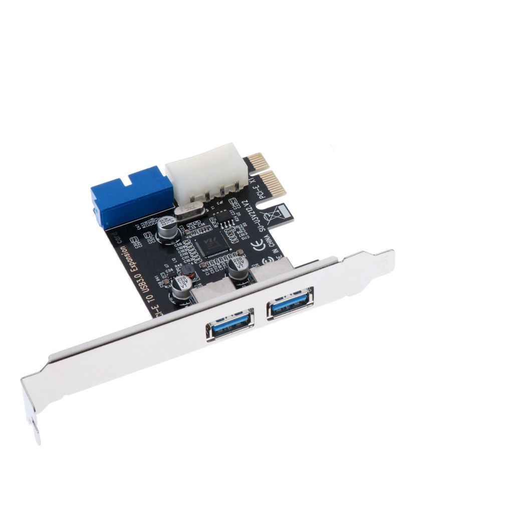 PCI-E to USB 3.0 2 Port PCI Express Expansion Card Adapter 19Pin Power Connector