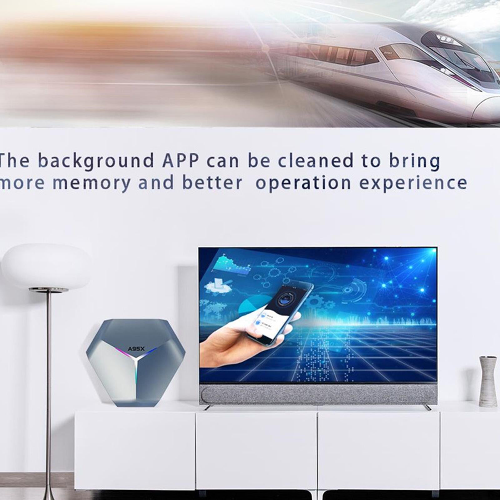 A95X F4 Media Player 2.4G/5Ghz Wifi RGB Light Set Top Box 4G+64G US Plug