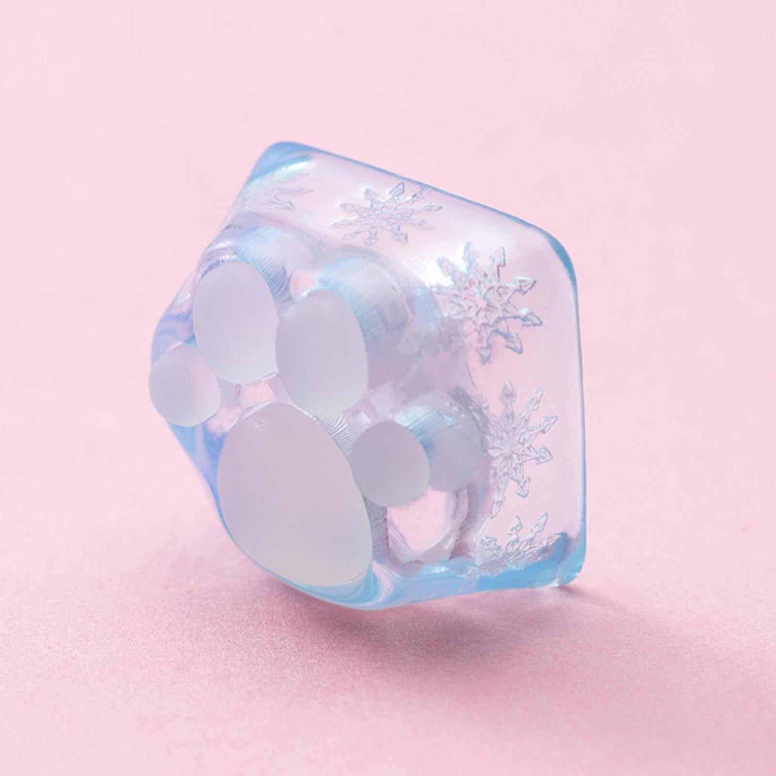 Clear Resin Cat Paw Mechanical Keyboard Keycap Pad for Cherry MX DIY Blue