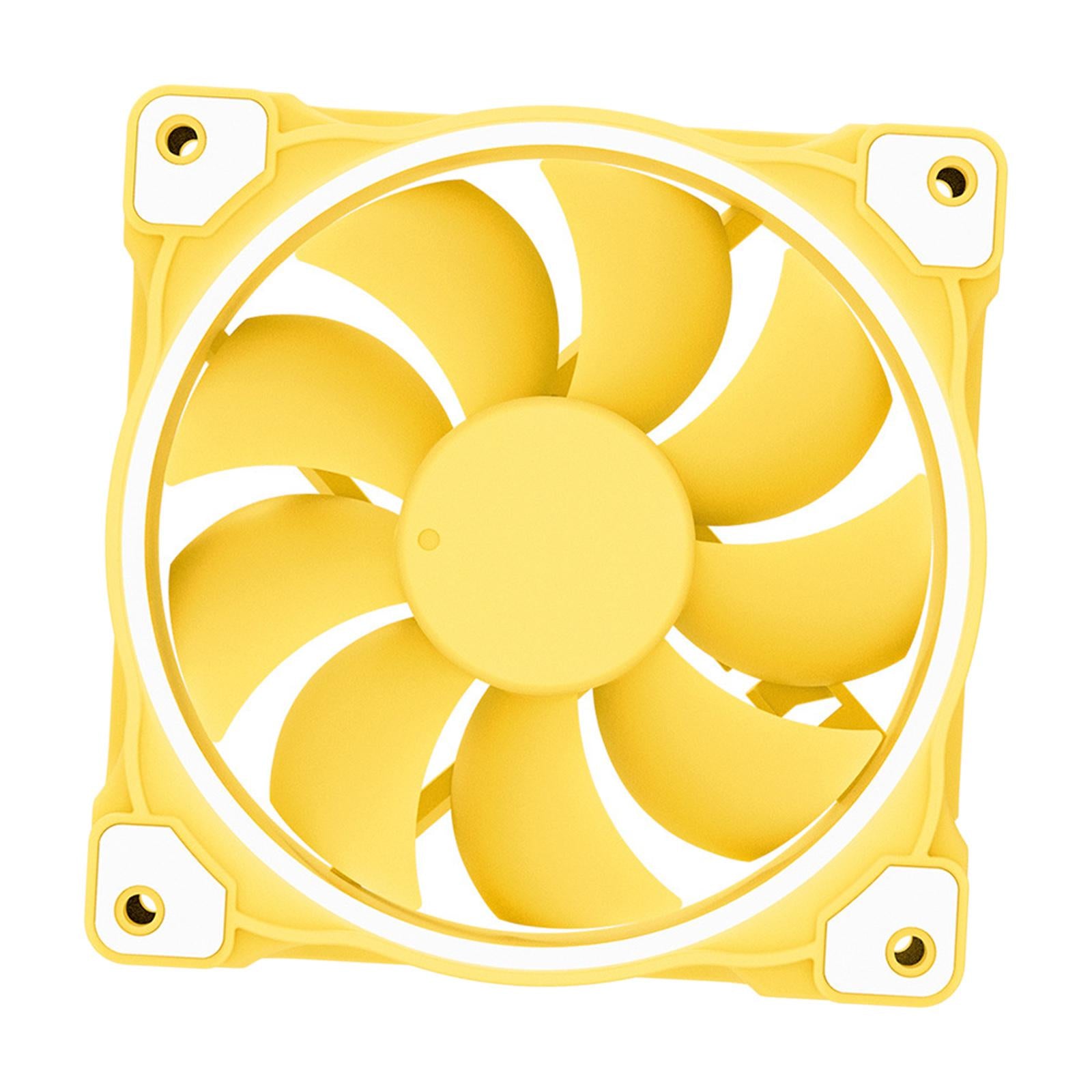 Case Fan PWM Case Fan 5V 3 PIN Motherboard Sync Computer Case Cooling Yellow