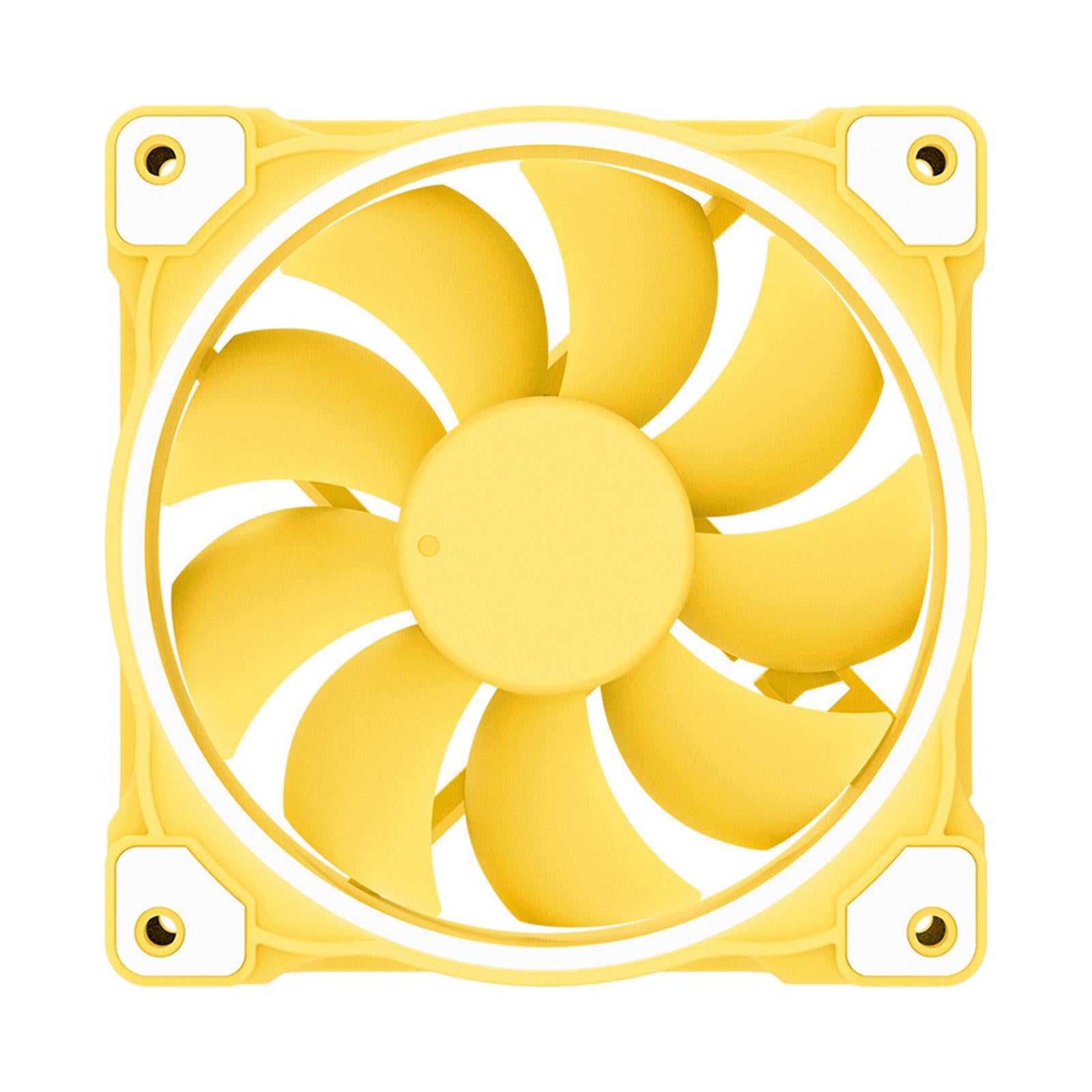 Case Fan PWM Case Fan 5V 3 PIN Motherboard Sync Computer Case Cooling Yellow