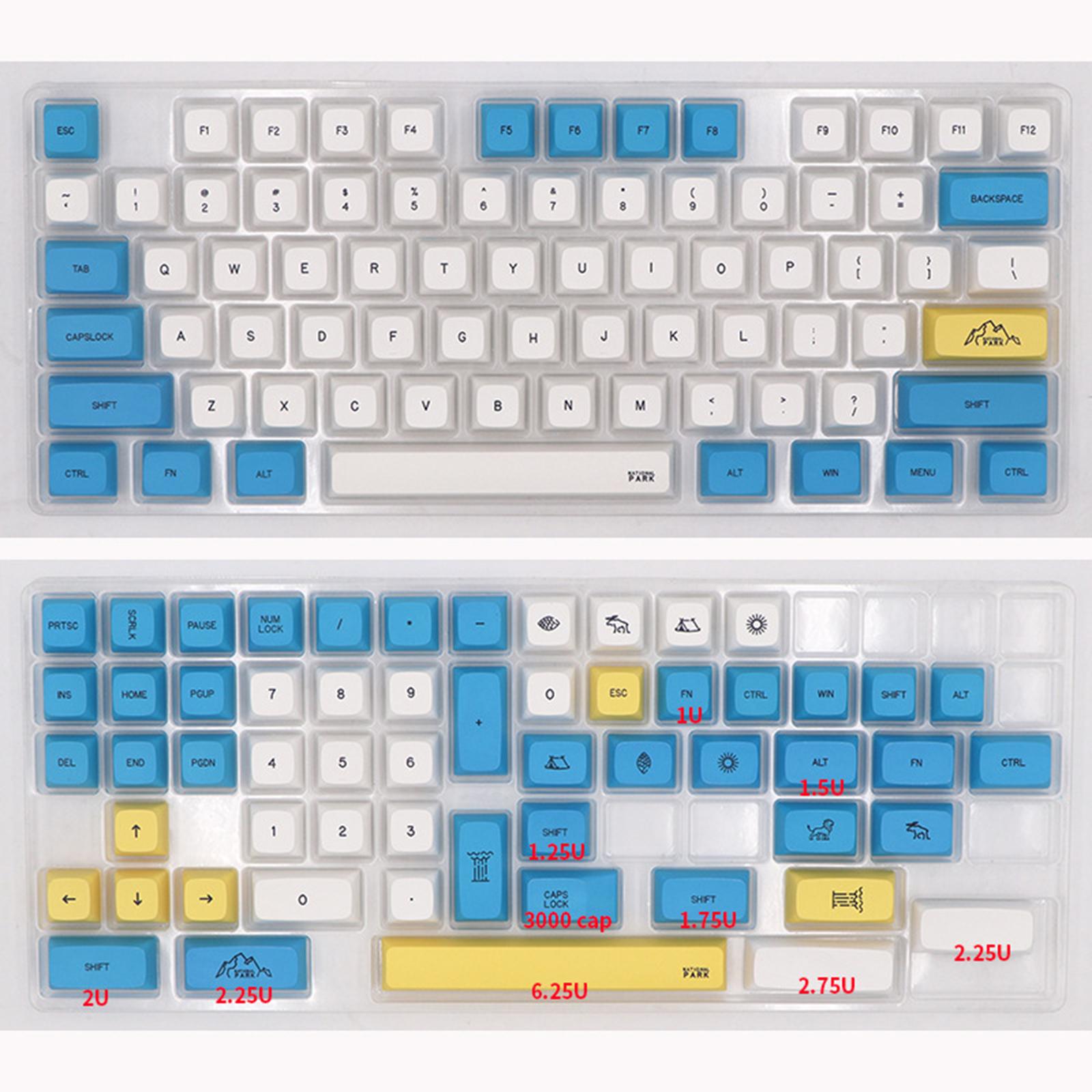 DIY PBT 132 Keys Keycaps Cover for 61 64 72 Mechanical Keyboard Durable