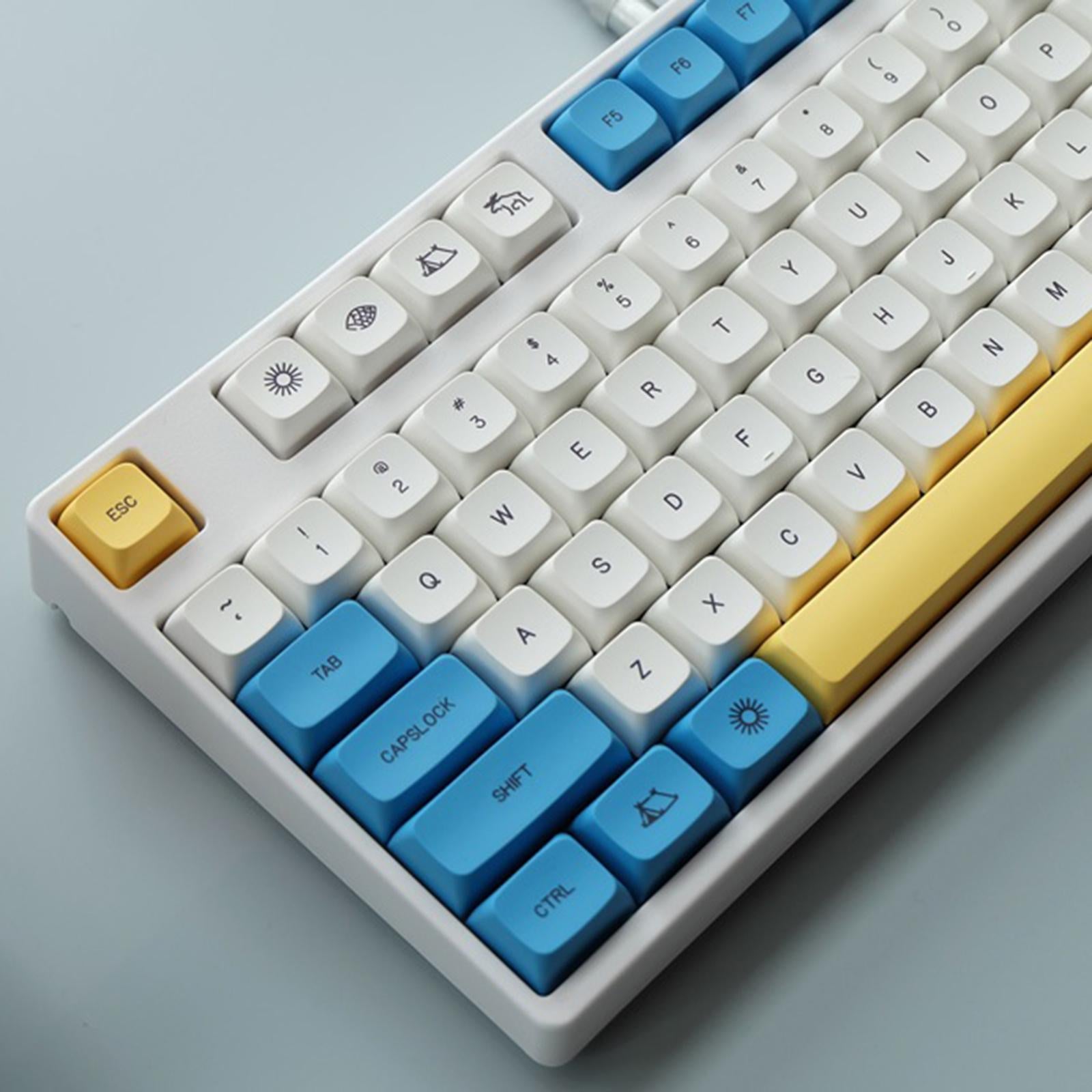 DIY PBT 132 Keys Keycaps Cover for 61 64 72 Mechanical Keyboard Durable