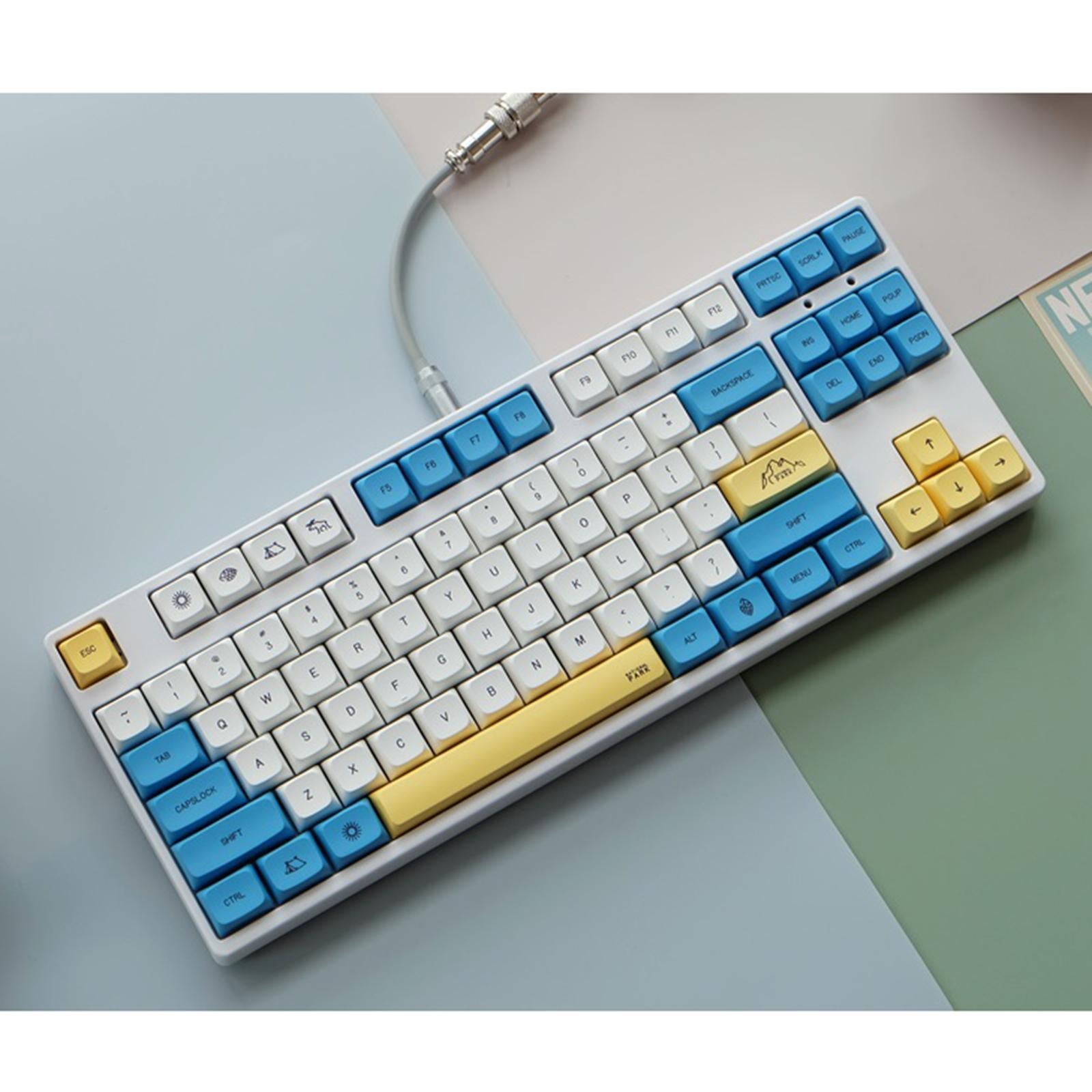 DIY PBT 132 Keys Keycaps Cover for 61 64 72 Mechanical Keyboard Durable