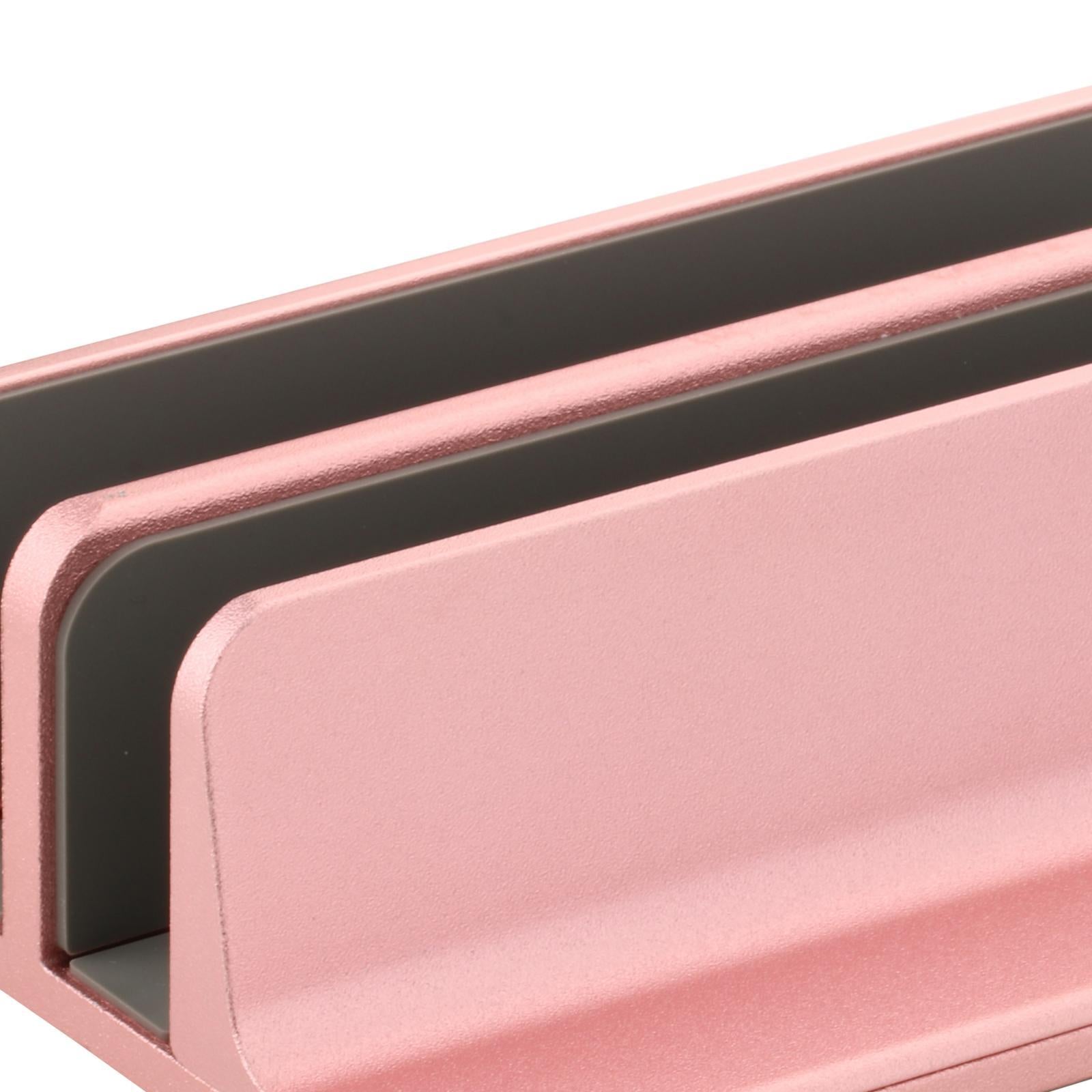 Adjustable Vertical Laptop Stand 2 Slots Desktop Accessories Well-Organized Rose Gold