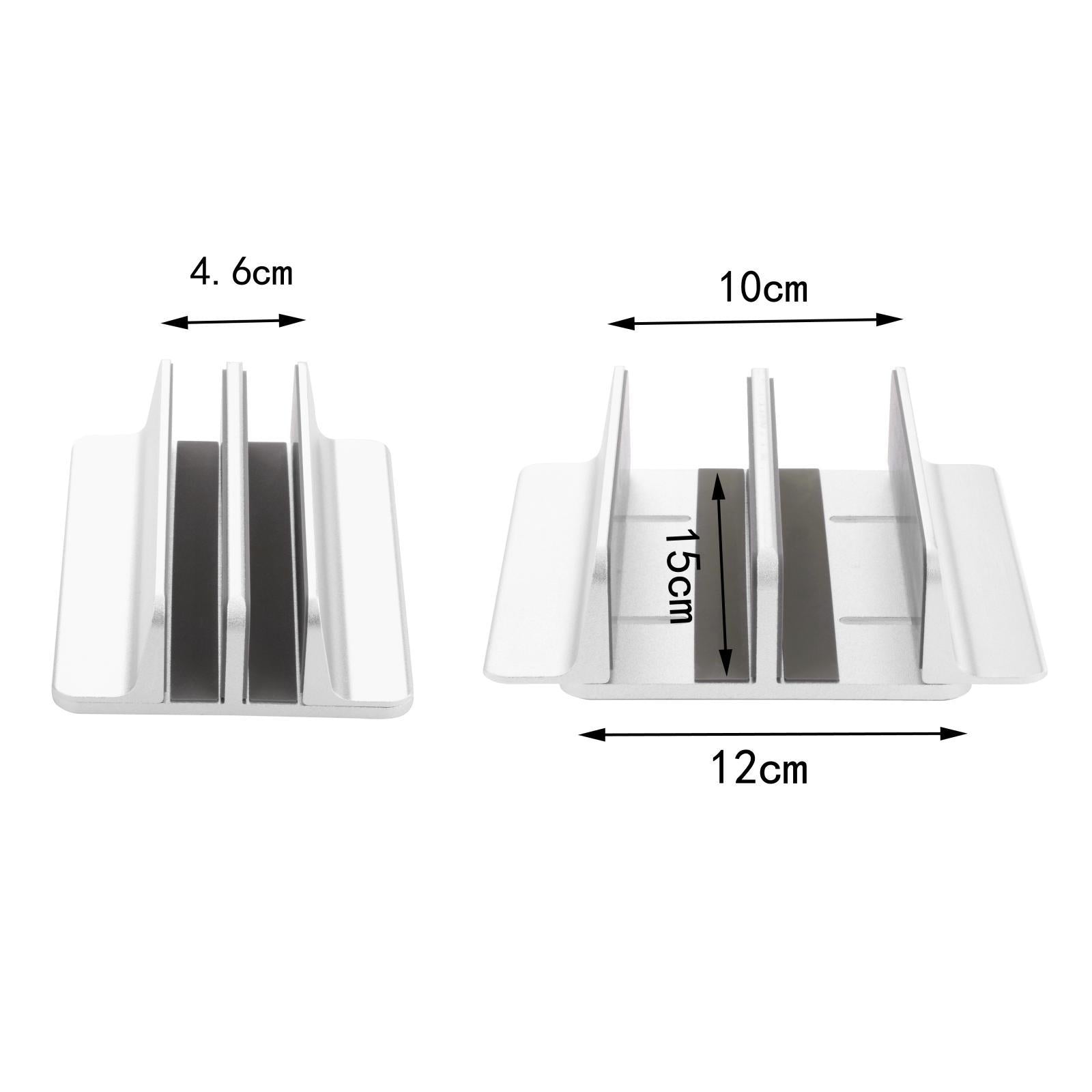 Adjustable Vertical Laptop Stand 2 Slots Desktop Accessories Well-Organized Silver