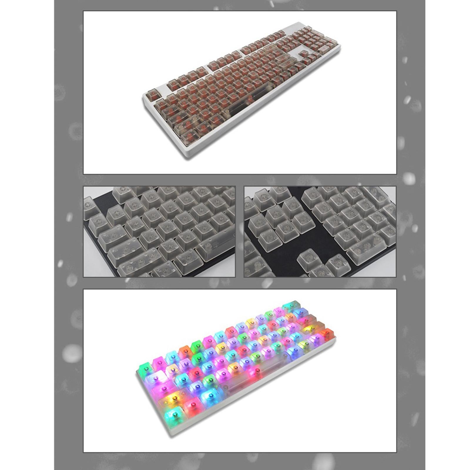 DIY Transparent Keycaps ABS Matte Treatment RGB for CHERRY MX/Clone Switches Fully Transparent