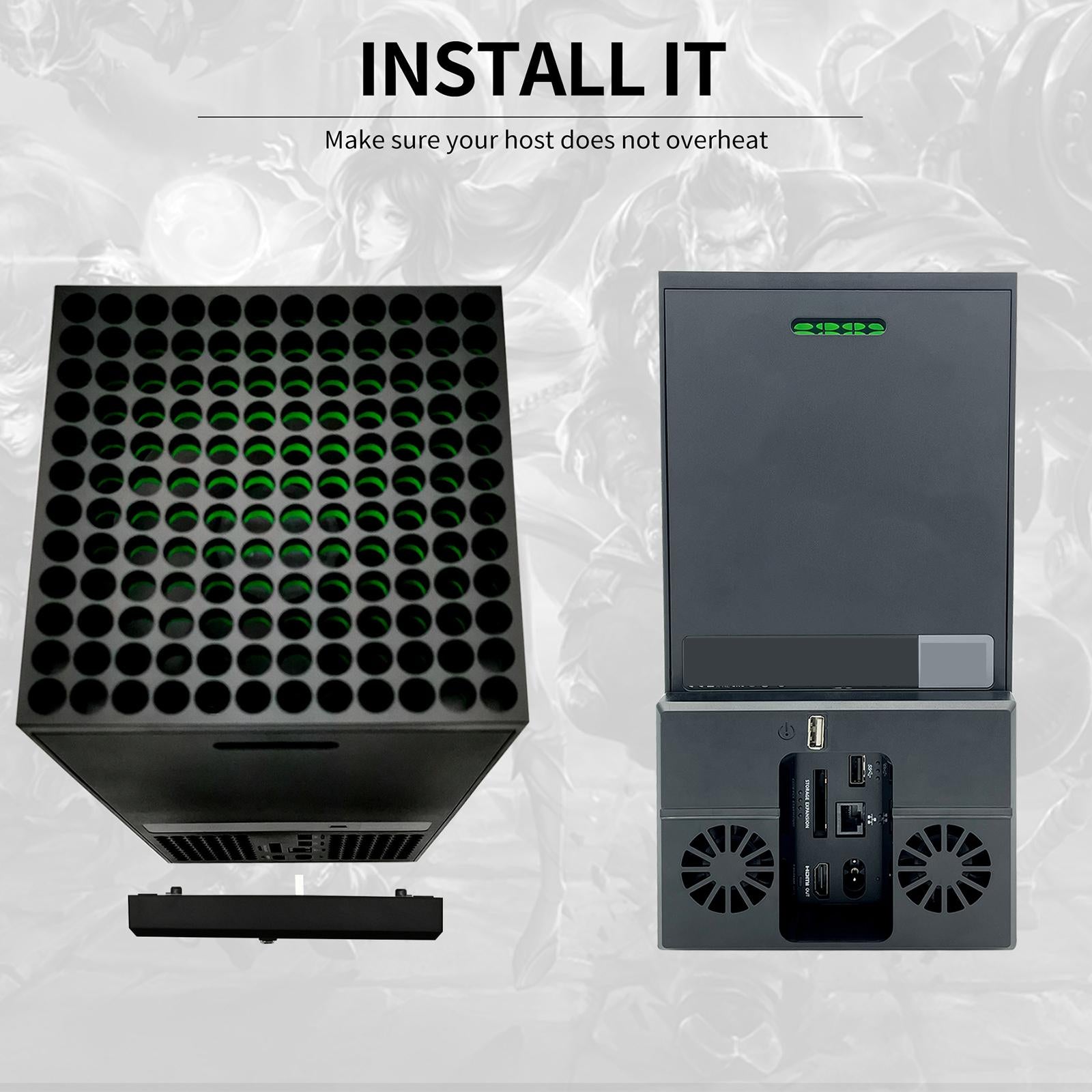 Cooling Fan External USB Vertical Stand Dock for Series x Accessories