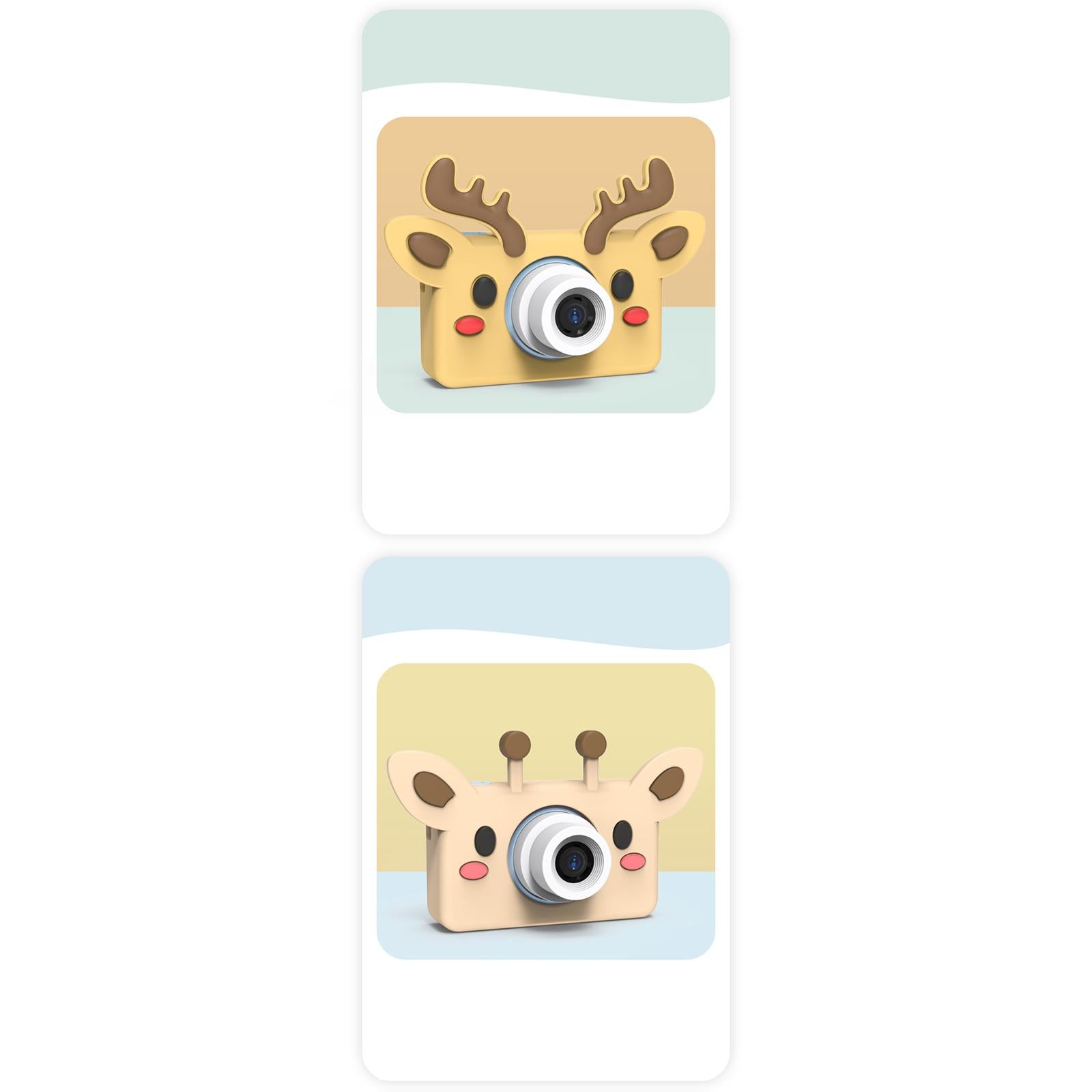 Cute Silicone Cover for Kids Camera for Outdoor Play for Kids 3-8 Years Old Light Brown Deer