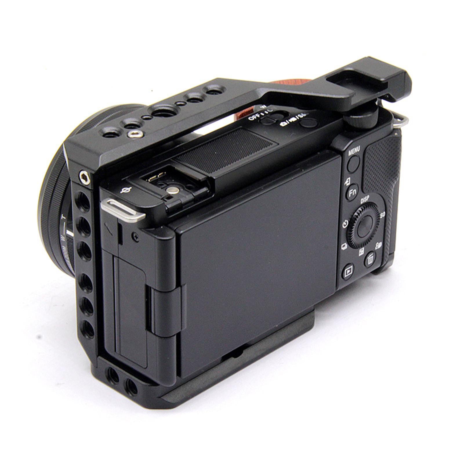 Camera Cage Stabilizer Rosewood Handle Premium Durable for Sony Zv-E10