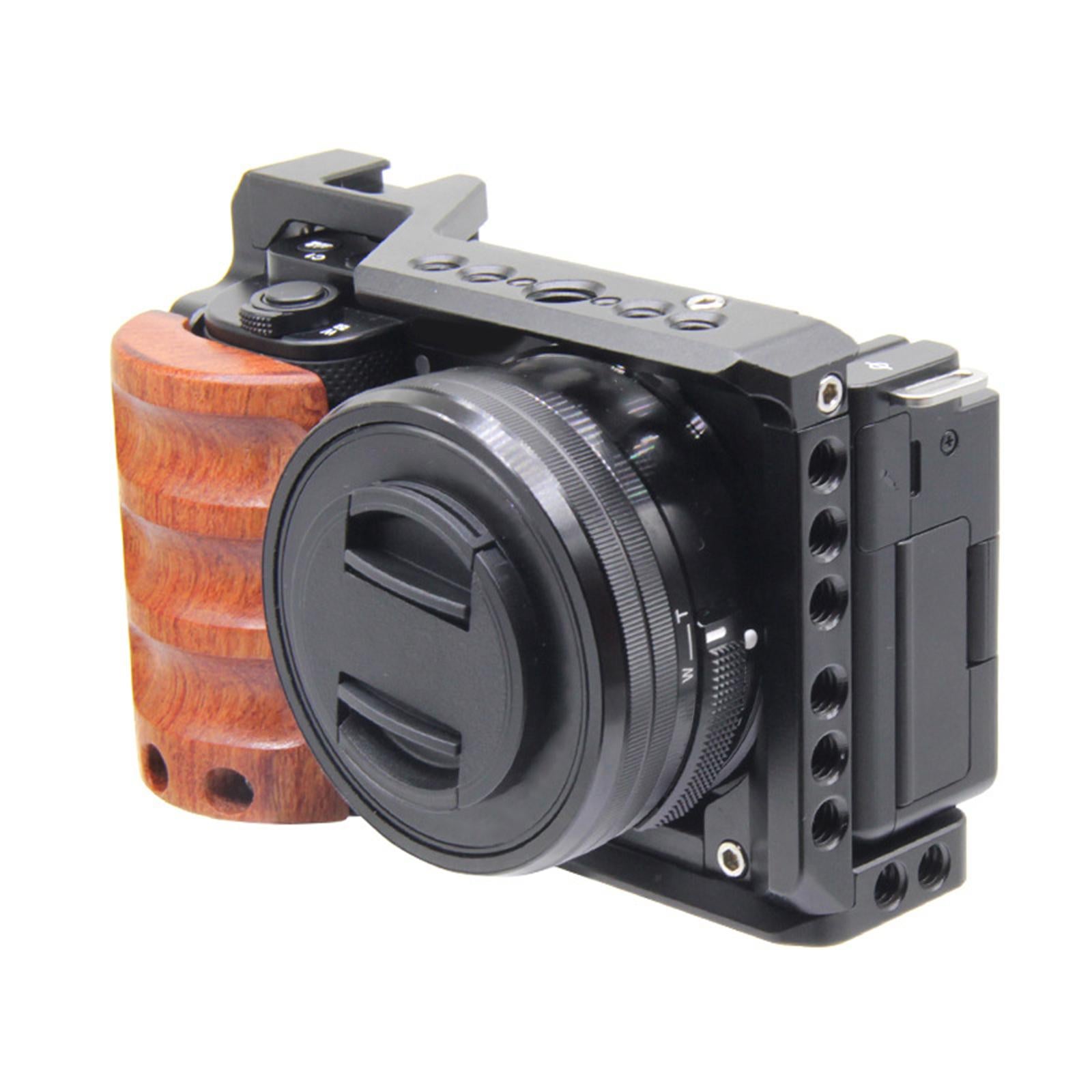 Camera Cage Stabilizer Rosewood Handle Premium Durable for Sony Zv-E10