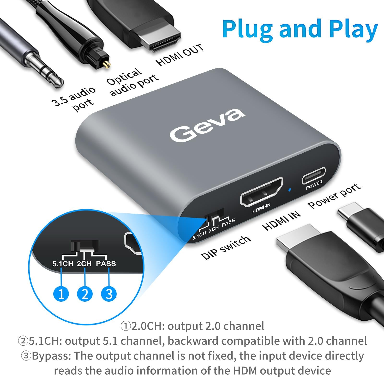 Audio Extractor Support DTS/Dolby-Turehd/Lpcm7.1 for TV & Video Accessories