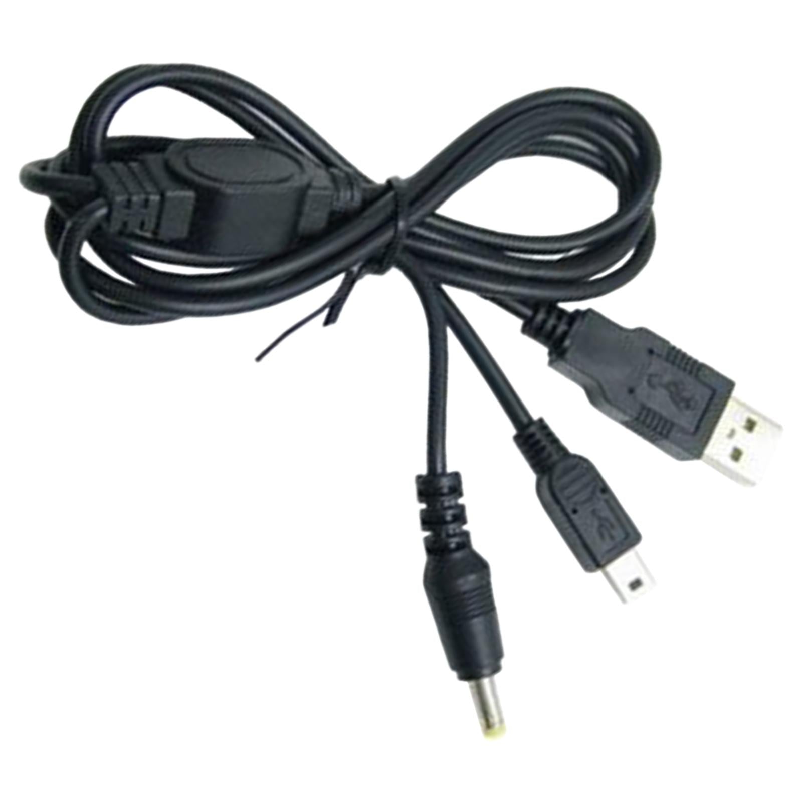 5x2 in 1 USB Charging High Speed Data Cable for Sony Psp 1000 2000 3000 Black