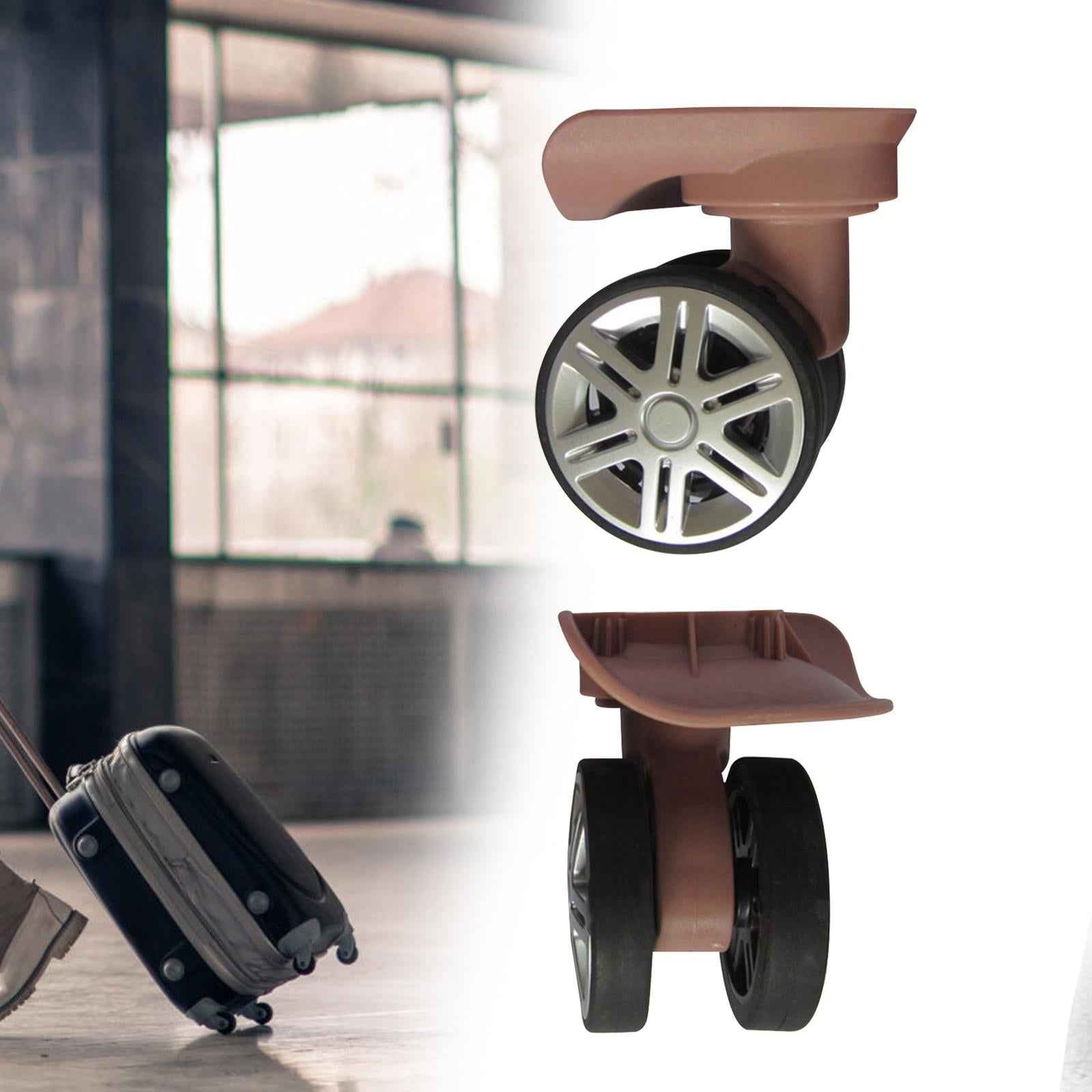 2Pcs Luggage Wheels Suitcase Casters Replacement Swivels Wheel Sturdy Silent Rose Golden