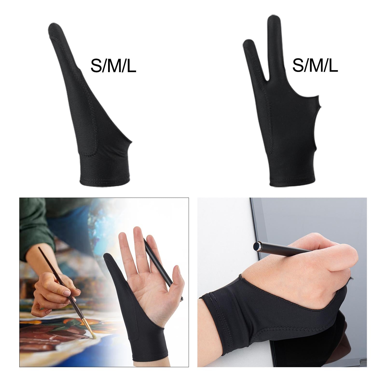 4xArtist Drawing Glove Elastic for Tracing Board Pencil Sketching Painting Single Finger S