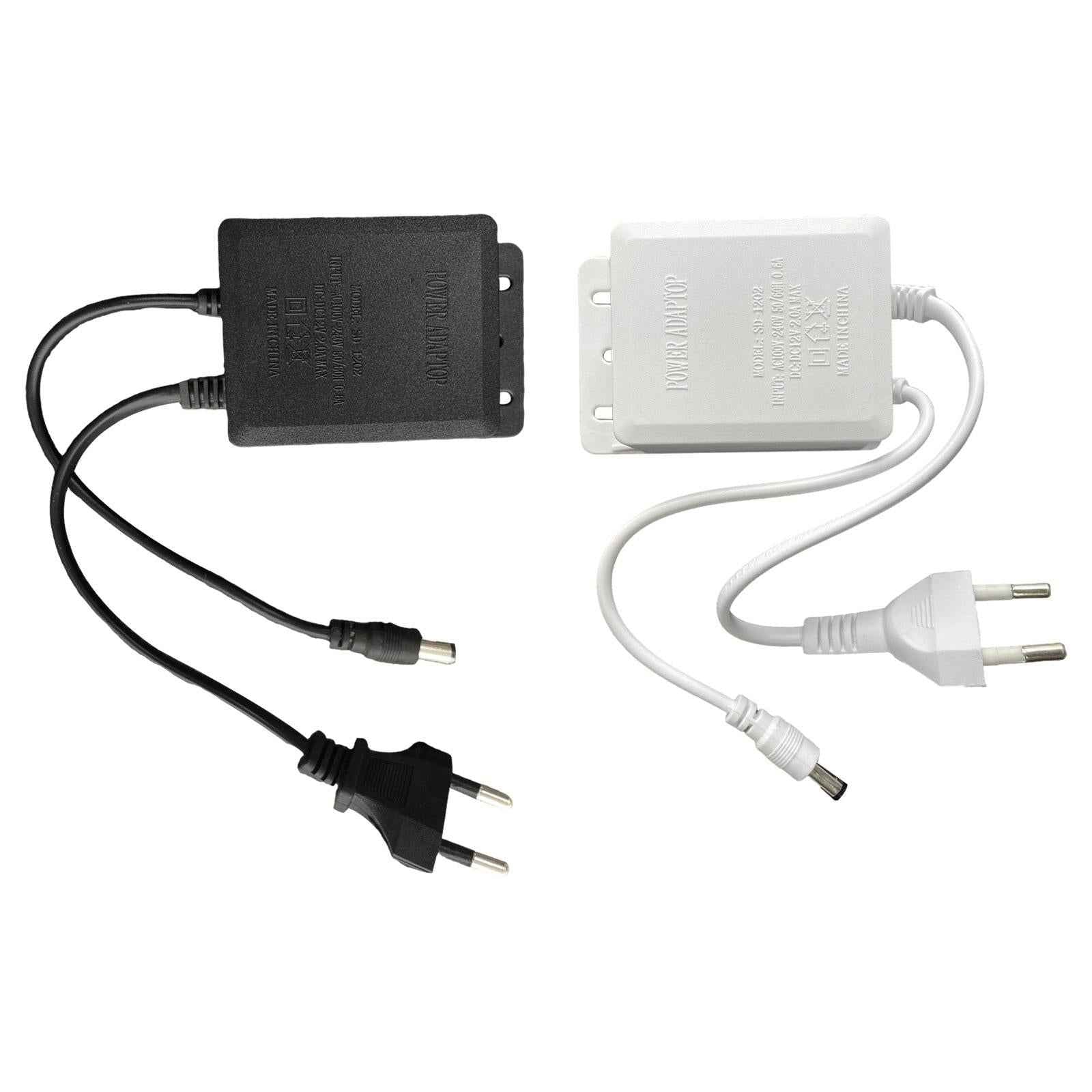 12V 2A AC Adapter Charger Power Supply Cord for CCTV Camera LED Strip Lights black