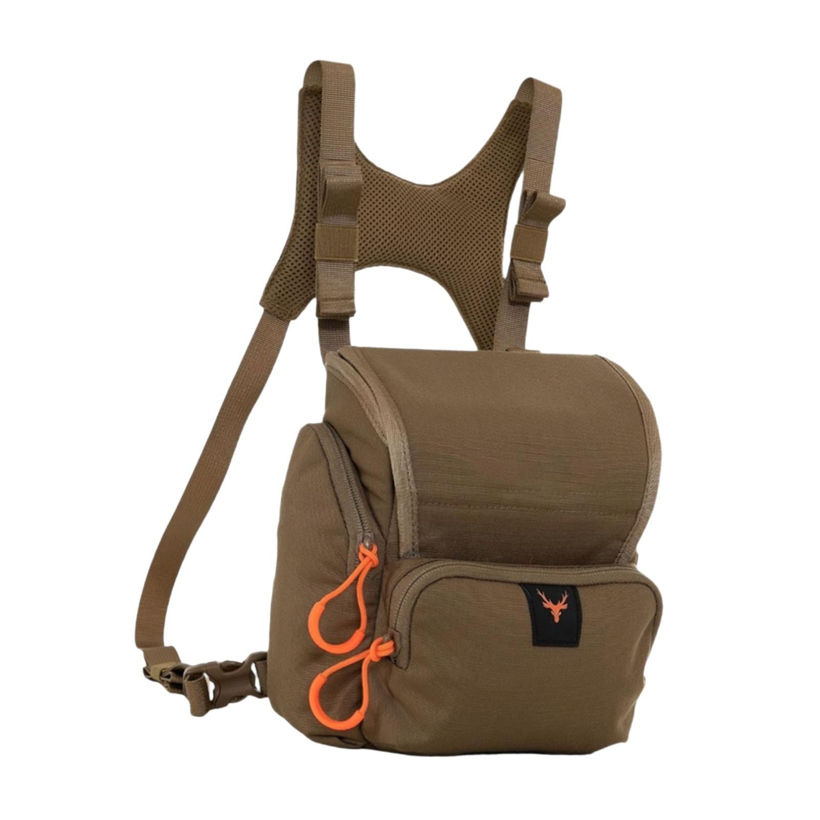 Binocular Harness Chest Pack Portable Practical with Rain Cover Carrier Case Brown