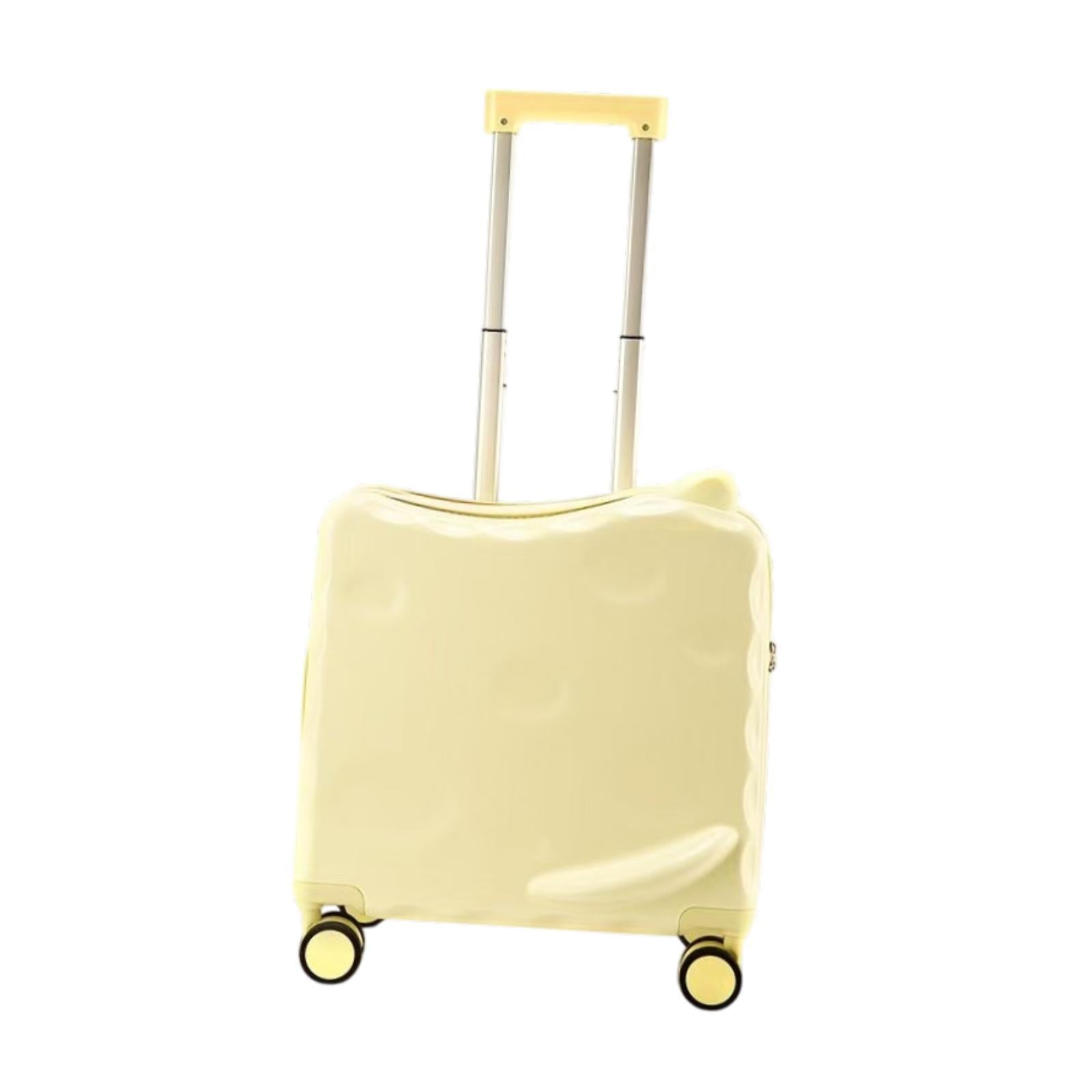 Ride on Suitcase with Wheels 18 Cartoon Trolley Luggage Travel Luggage Yellow"