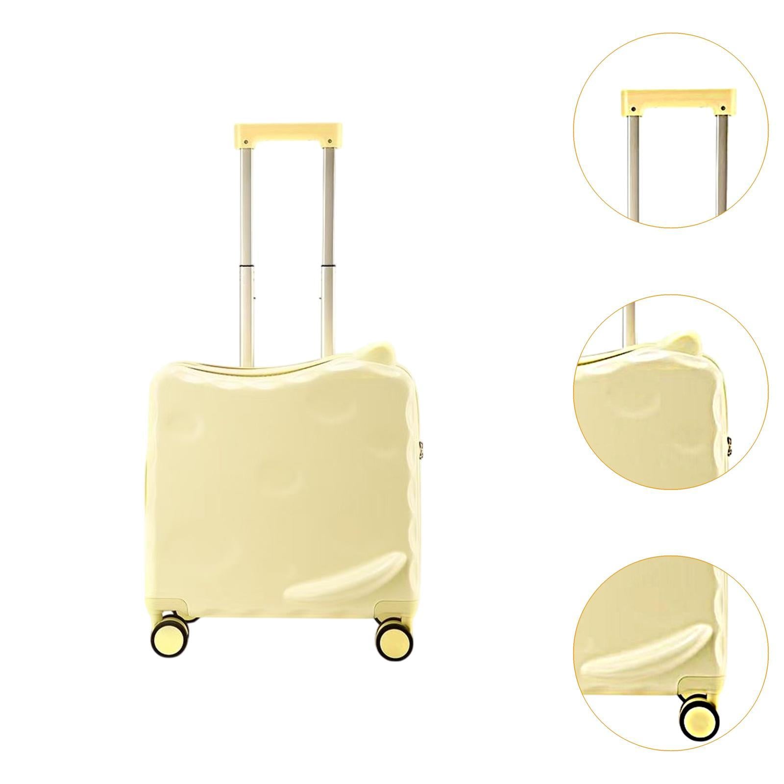 Ride on Suitcase with Wheels 18 Cartoon Trolley Luggage Travel Luggage Yellow"
