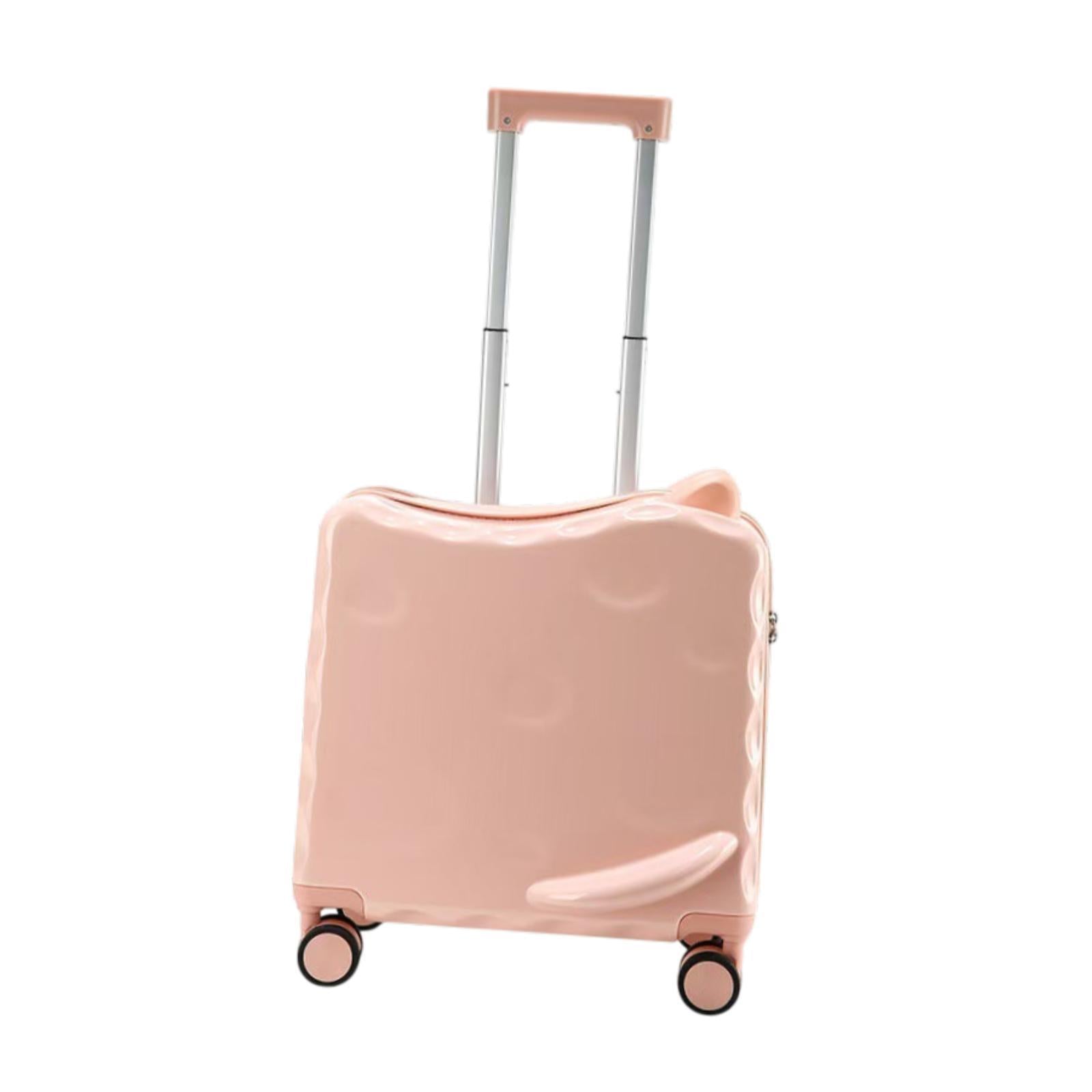 Ride on Suitcase with Wheels 18 Cartoon Trolley Luggage Travel Luggage Pink"
