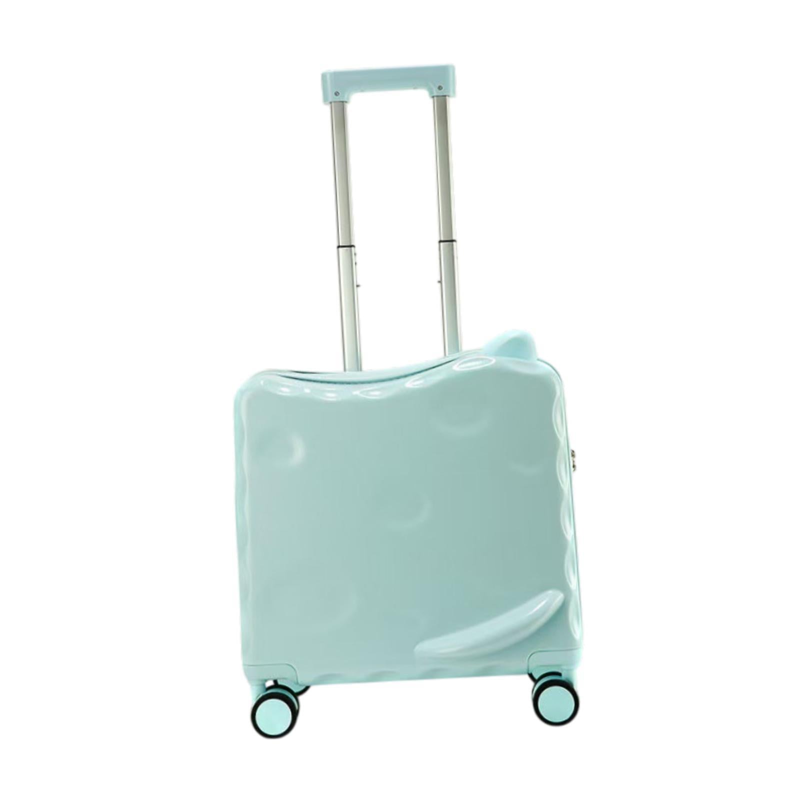Ride on Suitcase with Wheels 18 Cartoon Trolley Luggage Travel Luggage Green"