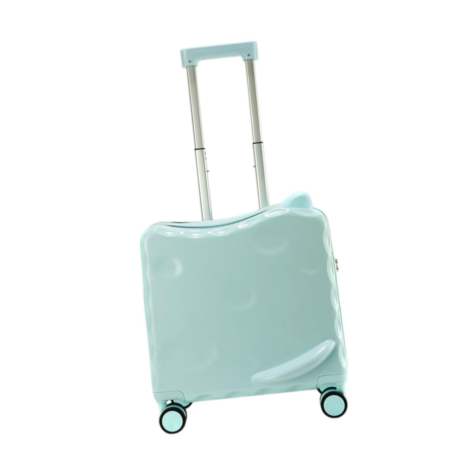 Ride on Suitcase with Wheels 18 Cartoon Trolley Luggage Travel Luggage Green"