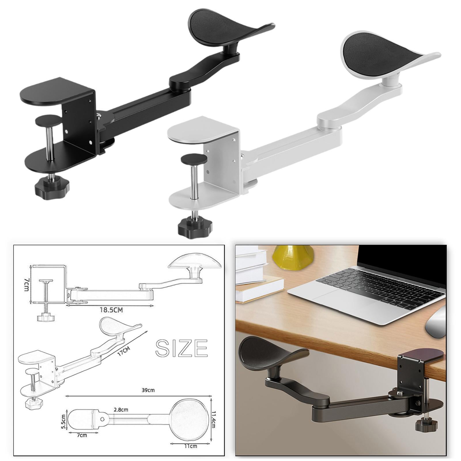 Desktop Arm Support Elbow Tray Easy to Install Desk Arm Rest for Office Home Black