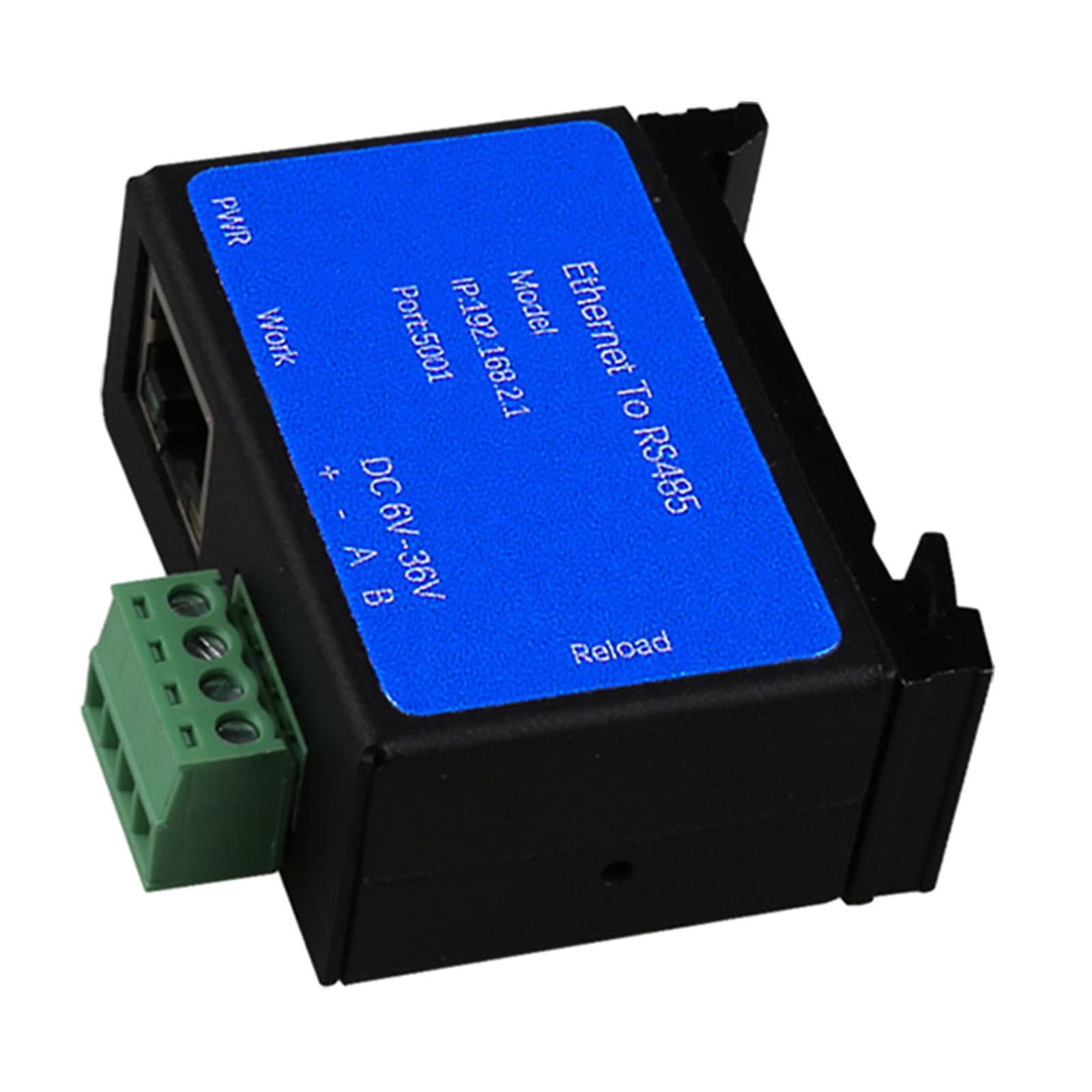 RS485 Industrial Serials Server Black Professional Sturdy Ethernet Convertor