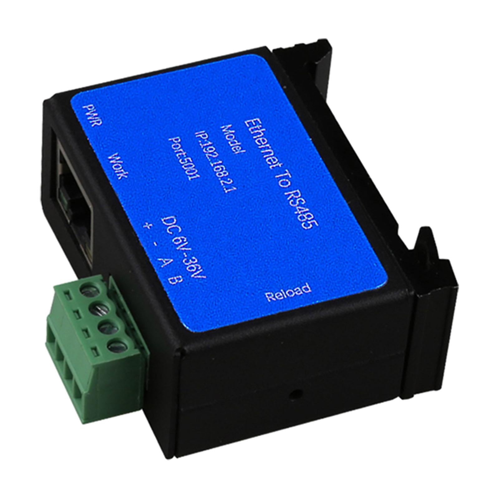 RS485 Industrial Serials Server Black Professional Sturdy Ethernet Convertor