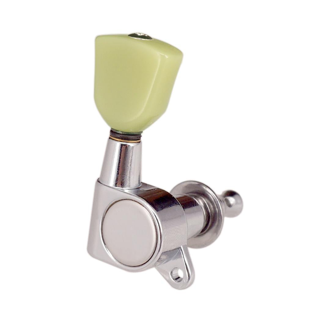 Silver 6 Pieces Closed Electric Guitar Tuning Pegs Tuners Tuning Keys 6R