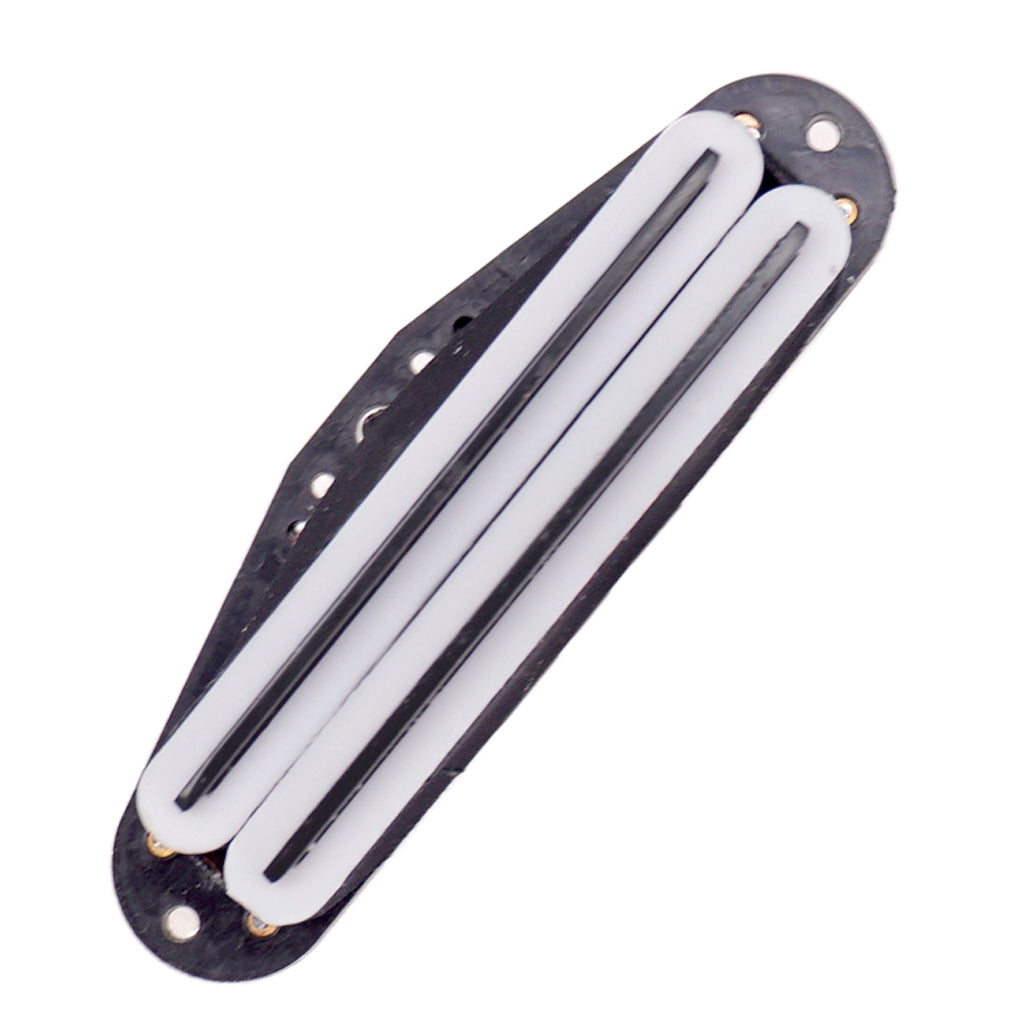 Dual Rail Humbucker Pickup for Electric Guitar White Body with Black Rails