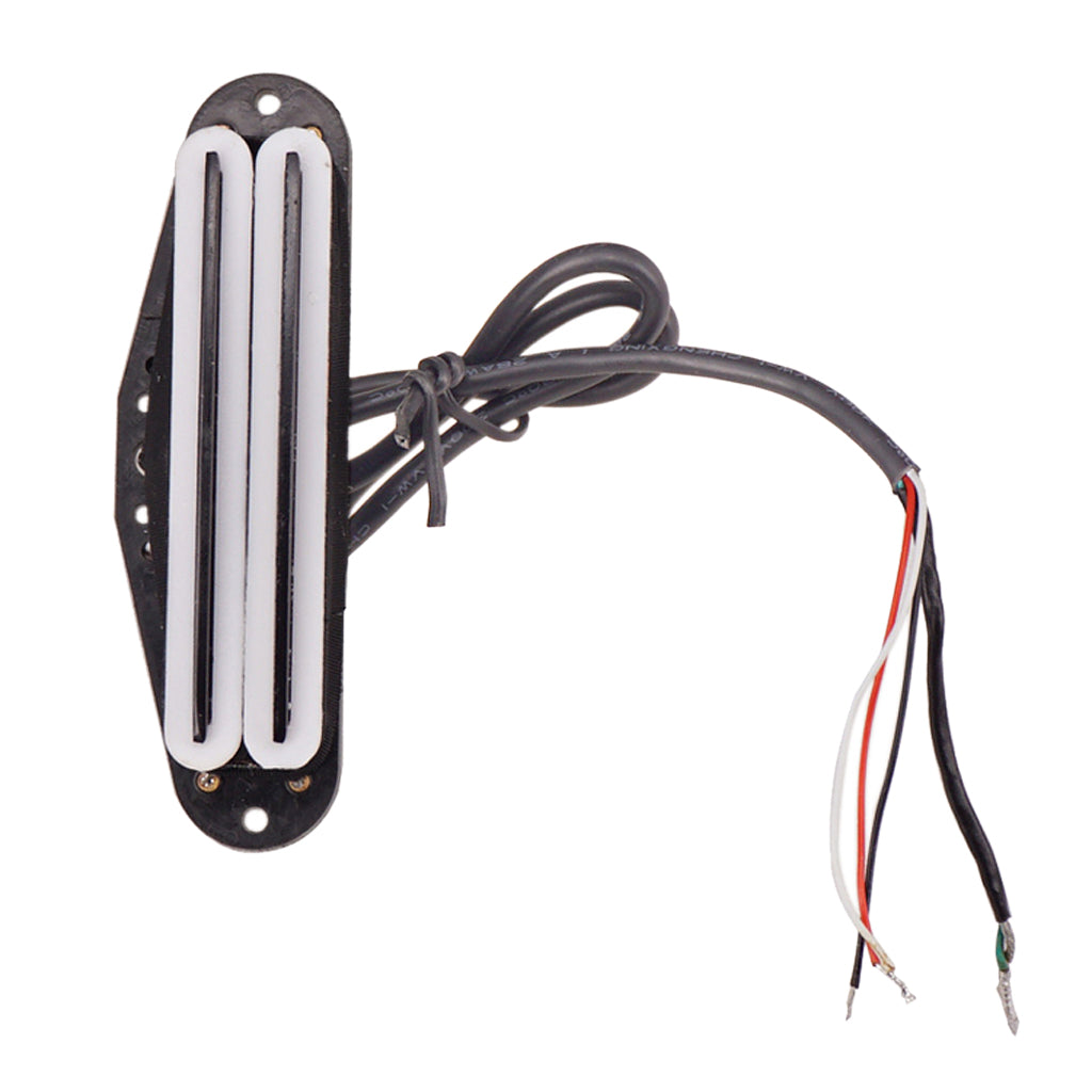 Dual Rail Humbucker Pickup for Electric Guitar White Body with Black Rails