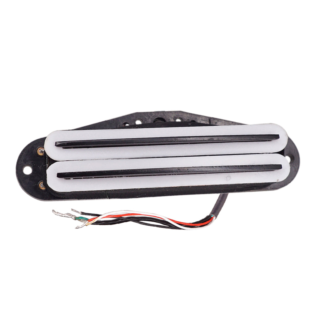 Dual Rail Humbucker Pickup for Electric Guitar White Body with Black Rails