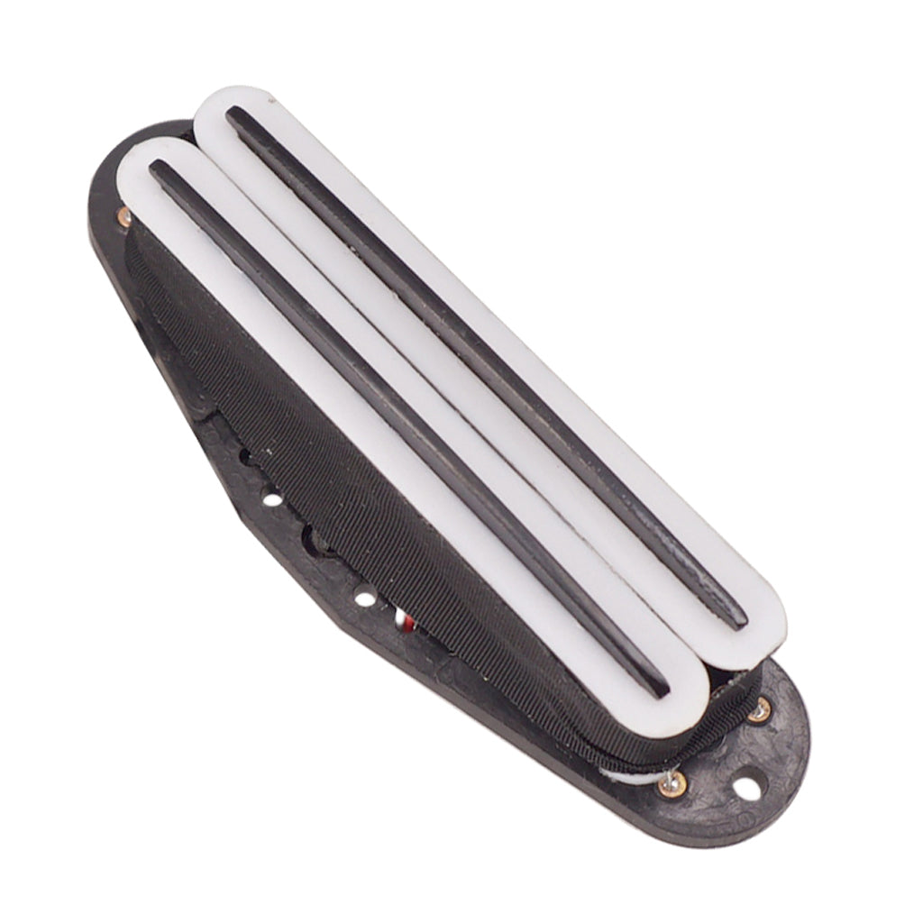 Dual Rail Humbucker Pickup for Electric Guitar White Body with Black Rails