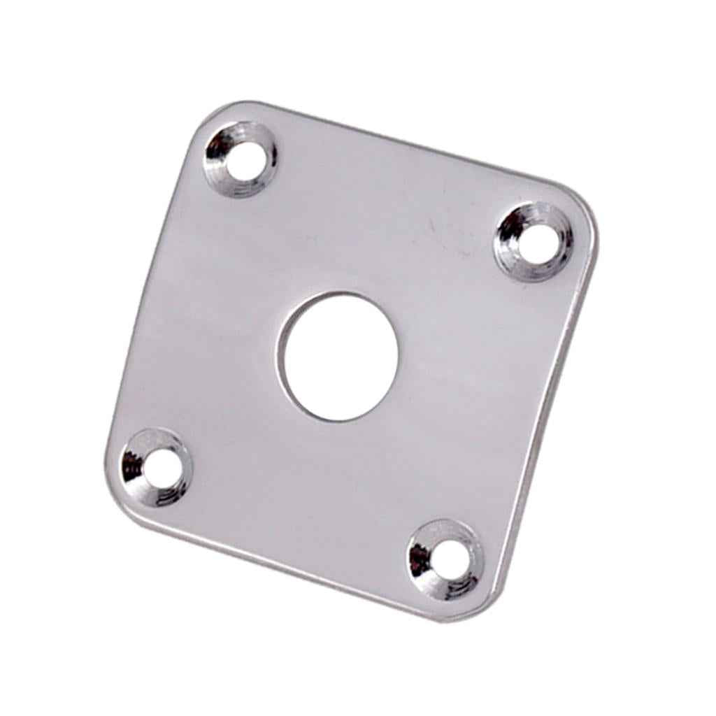 2 Pieces Metal Square Guitar Jack Plate Cover for LP Electric Guitar Silver