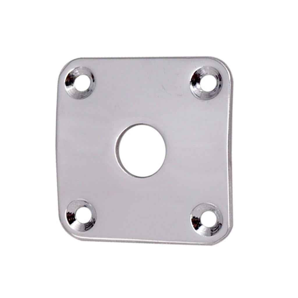 2 Pieces Metal Square Guitar Jack Plate Cover for LP Electric Guitar Silver