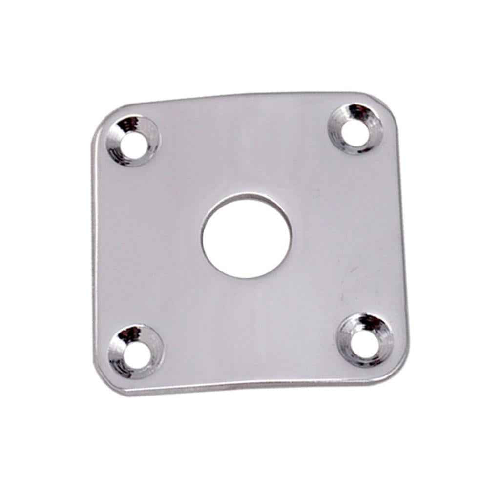 2 Pieces Metal Square Guitar Jack Plate Cover for LP Electric Guitar Silver