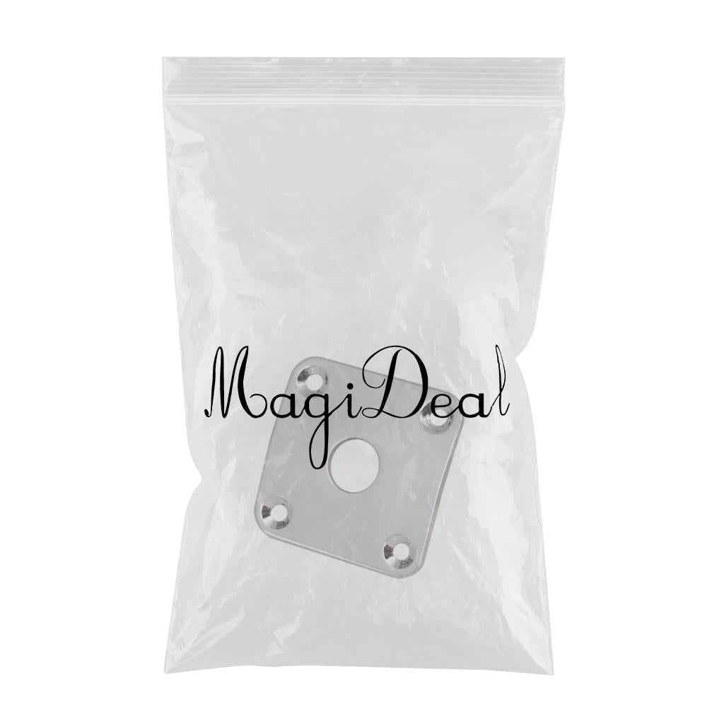 2 Pieces Metal Square Guitar Jack Plate Cover for LP Electric Guitar Silver