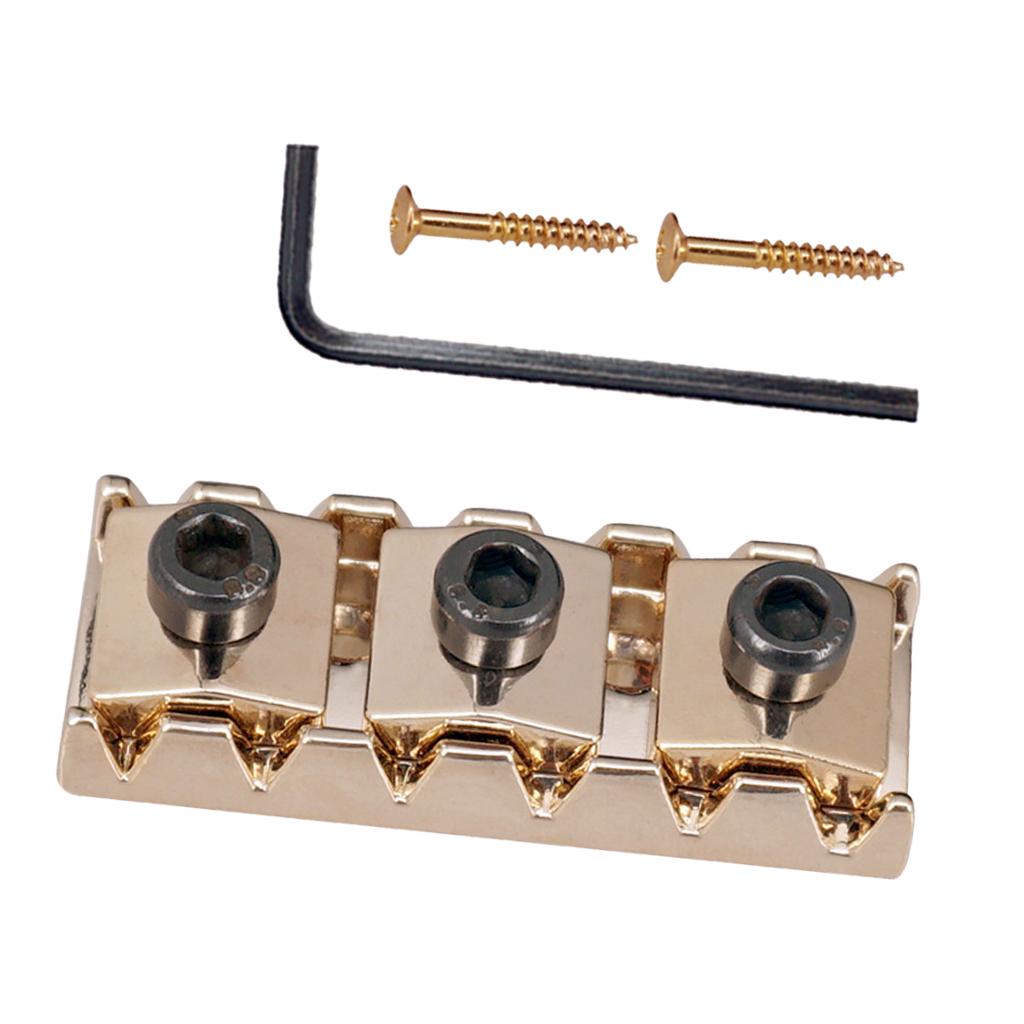 Gold Electric Guitar String Nut with Wrench Screws for Tremolo Bridge 42.2mm
