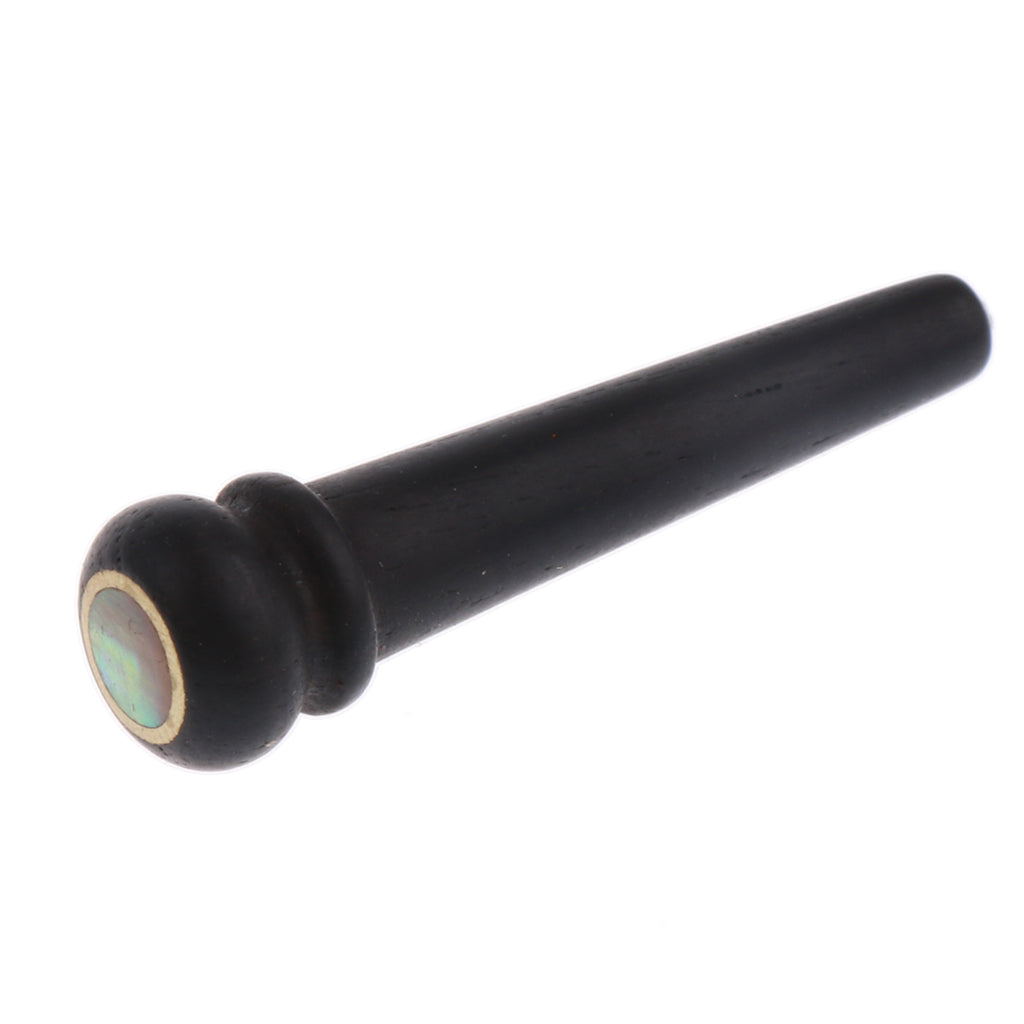 6 Pieces Ebony Wood Bridge Pins Shell Dot Inlay for Acoustic Folk Guitar #4