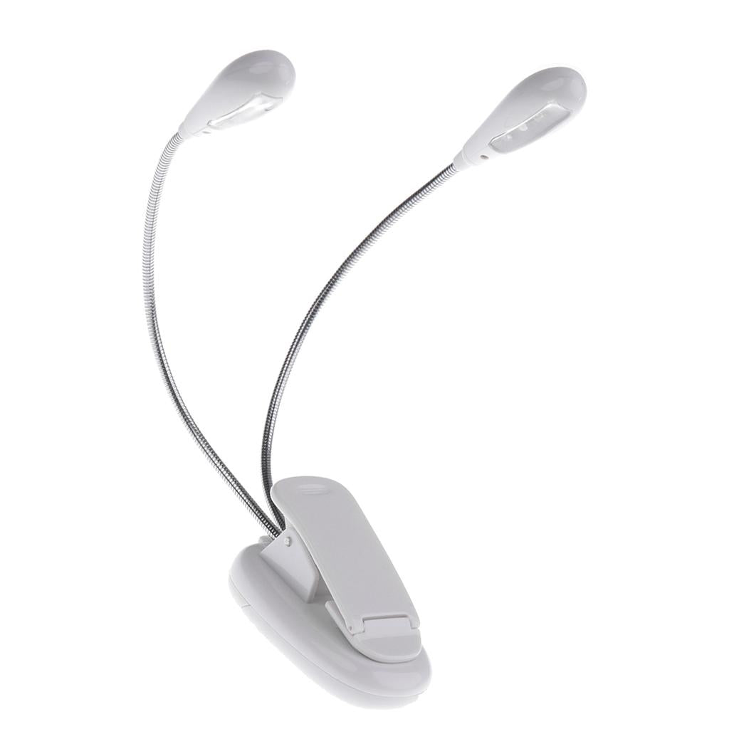 8 LED Music Stand Light Music Score Lamp Clip-on Reading Light White