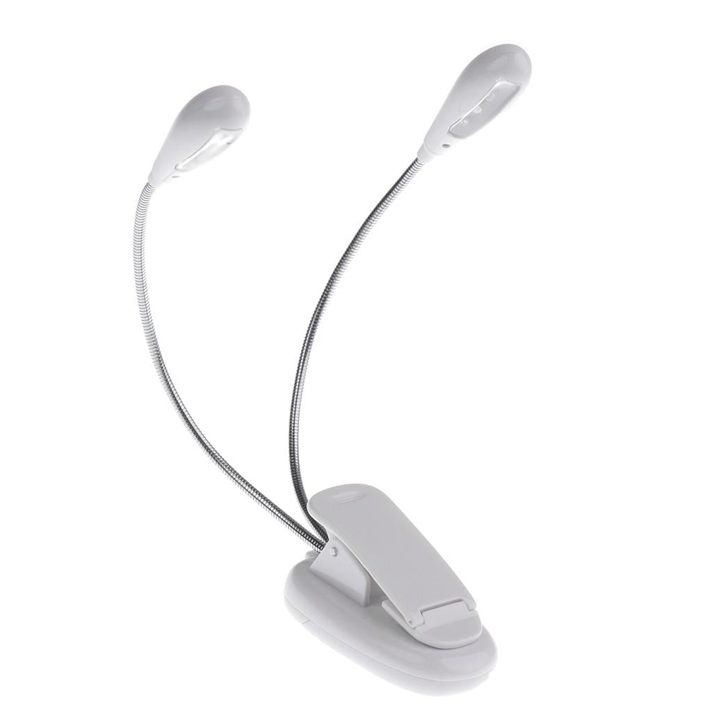 8 LED Music Stand Light Music Score Lamp Clip-on Reading Light White