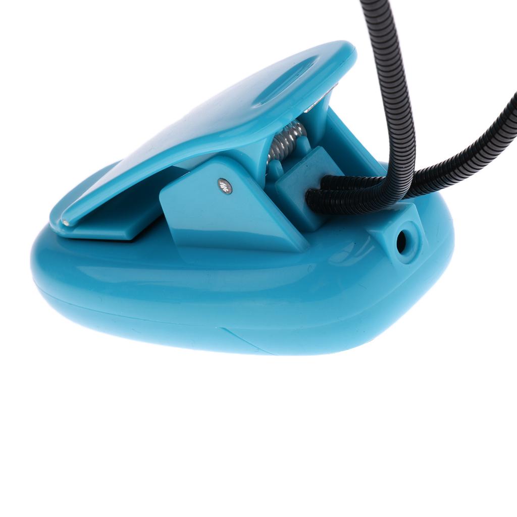 4 LED Music Stand Lamp Music Score Light Clip-on Reading Light Blue