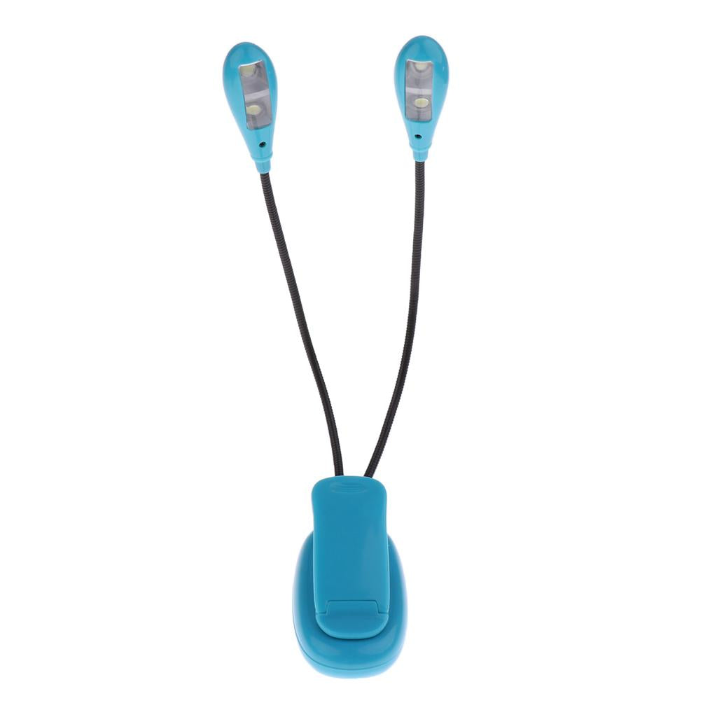 4 LED Music Stand Lamp Music Score Light Clip-on Reading Light Blue