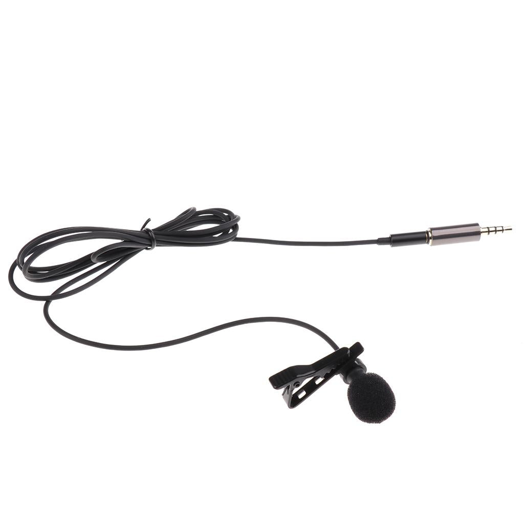 3.5mm Lavalier Lapel Clip-on Mic Microphone for Smartphone Phone Recording