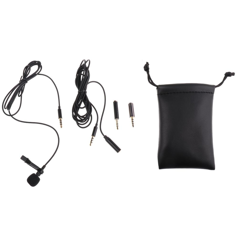3.5mm Lavalier Lapel Clip-on Mic Microphone for Smartphone Phone Recording