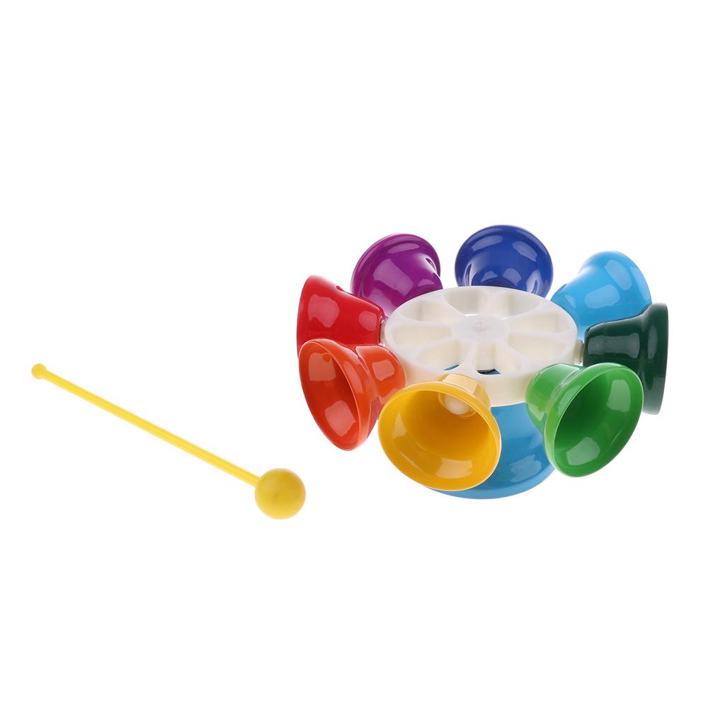 Colorful 8 Note Percussion Bell Hand Bell for Children Kids Musical Toy Gift