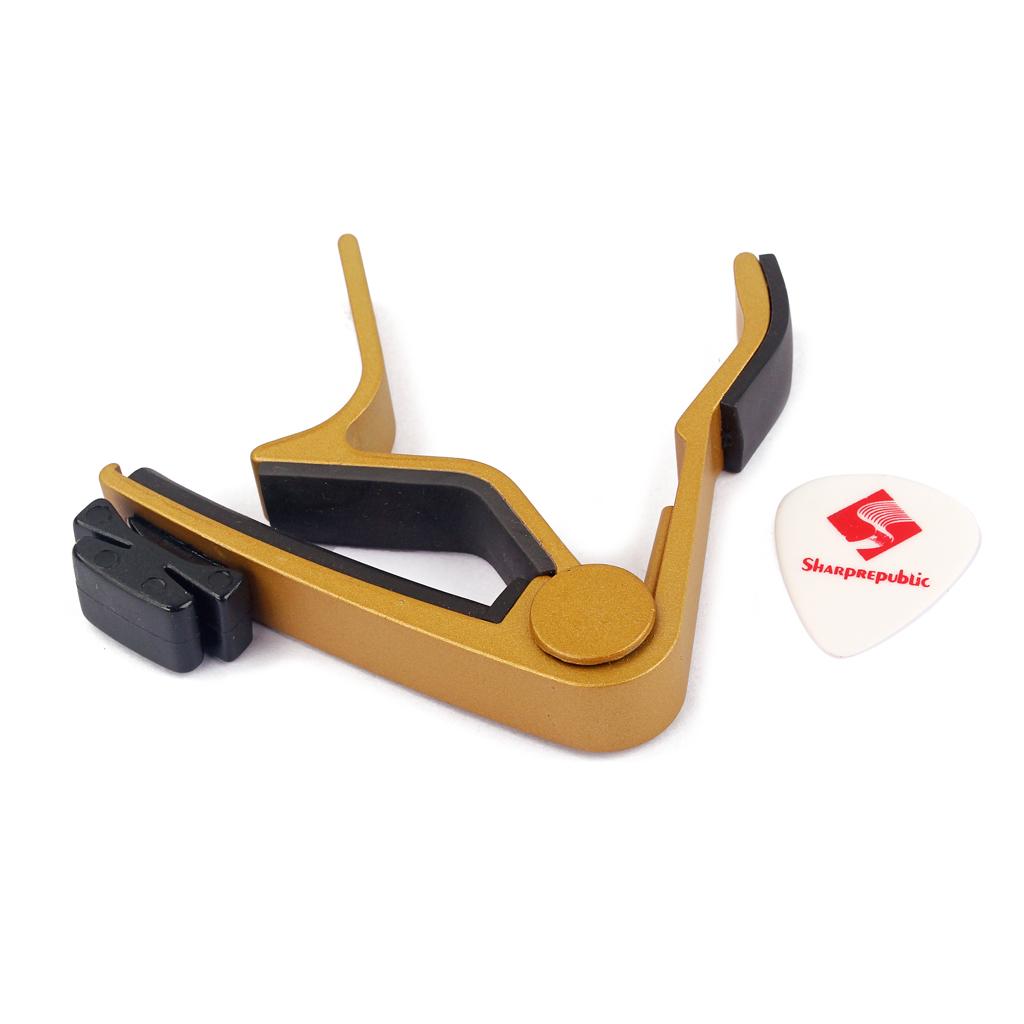 Aluminium Alloy Guitar Capo with Pick Holer+2 Picks for Acoustic Electric #3