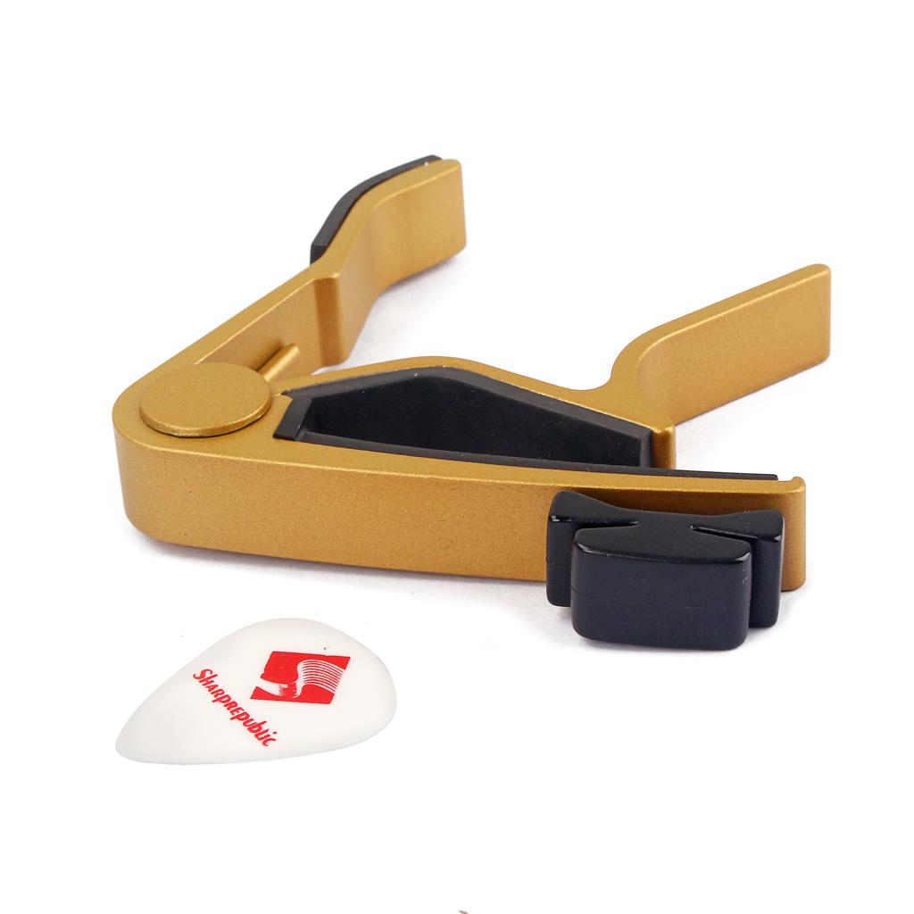 Aluminium Alloy Guitar Capo with Pick Holer+2 Picks for Acoustic Electric #3